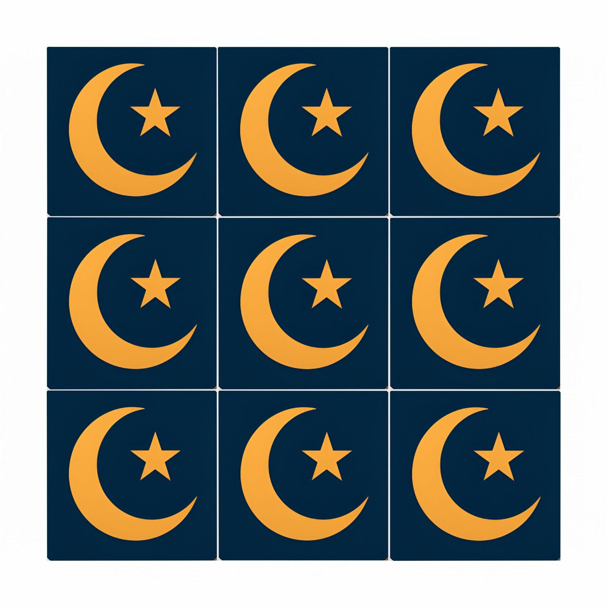 Azulejo Islamic Crescent luna y estrella — Design Géométrique Moderne