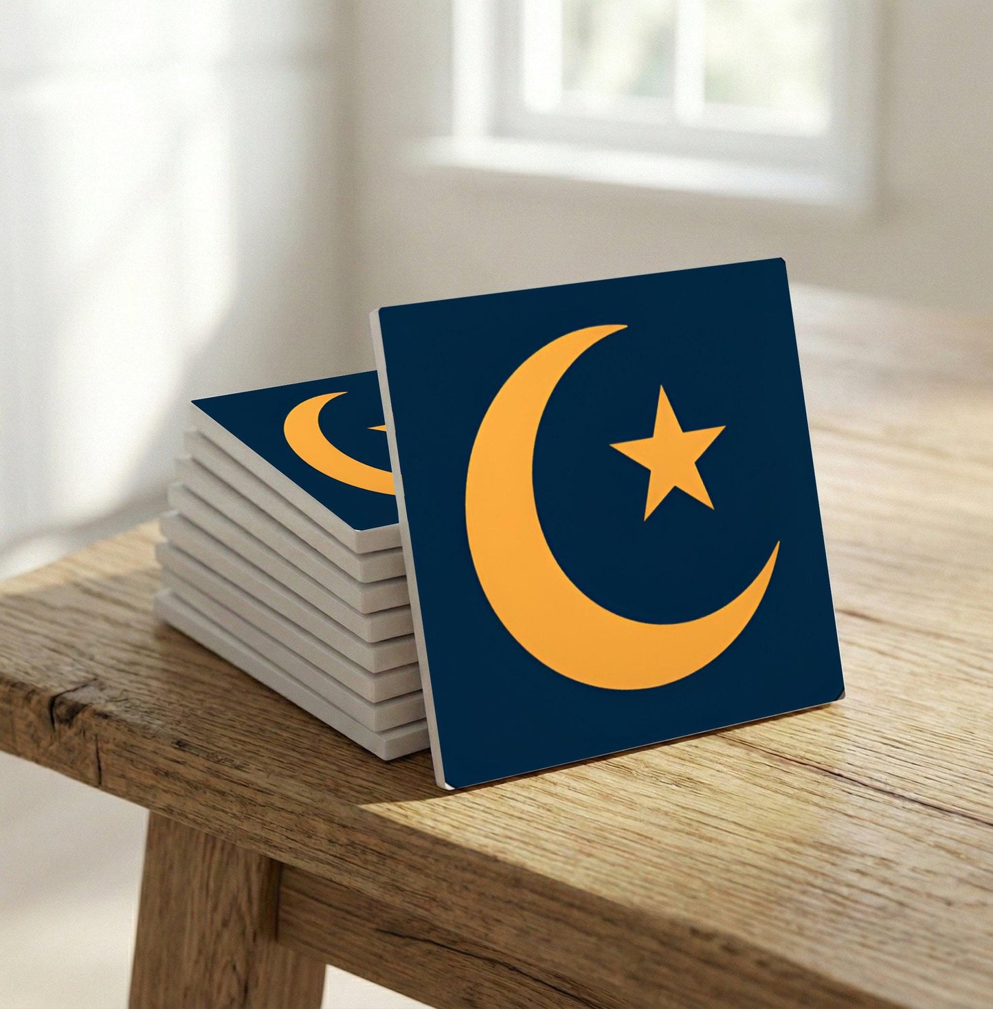 Azulejo Islamic Crescent luna y estrella — Design Géométrique Moderne