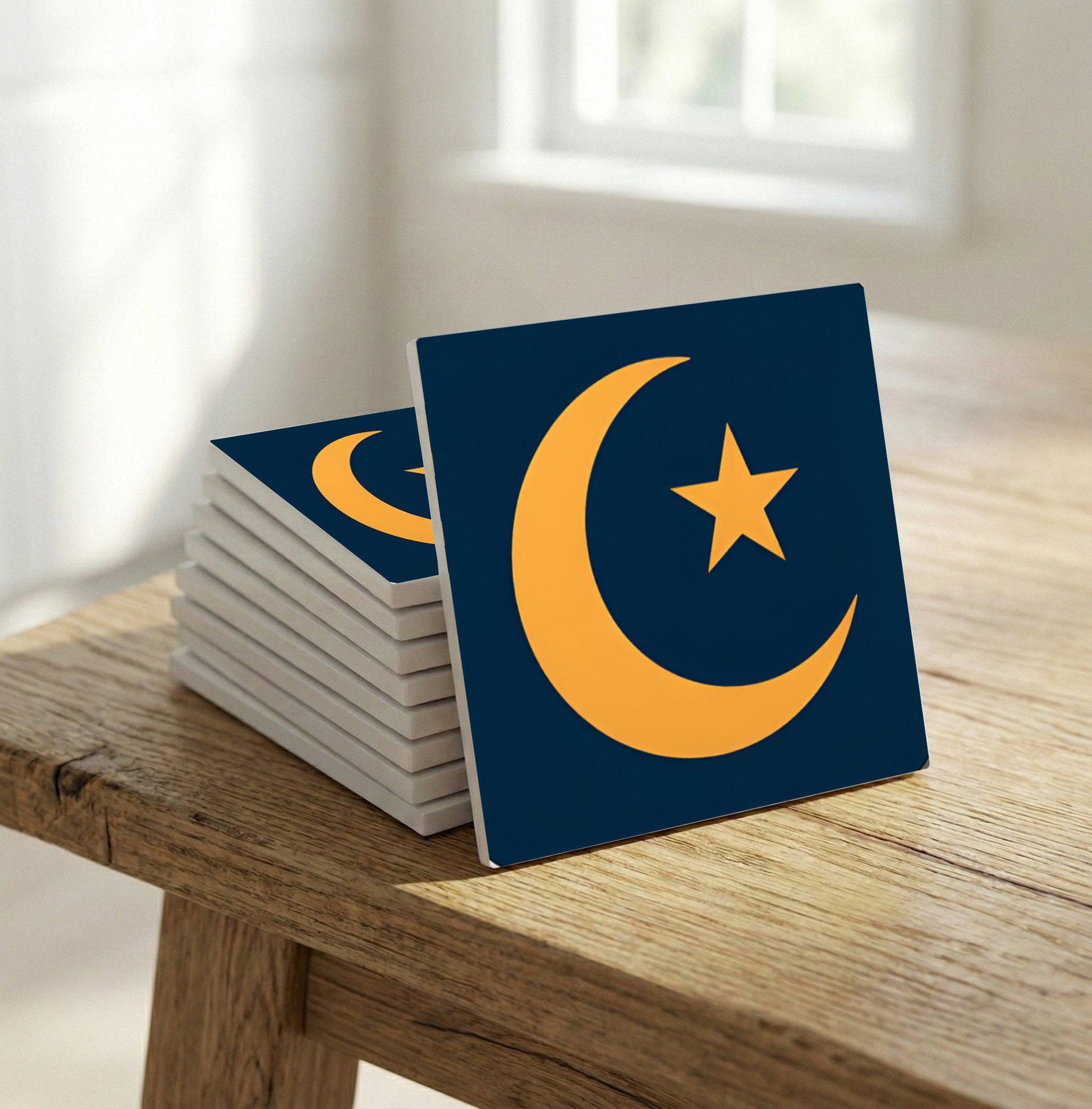 Azulejo Islamic Crescent luna y estrella — Design Géométrique Moderne