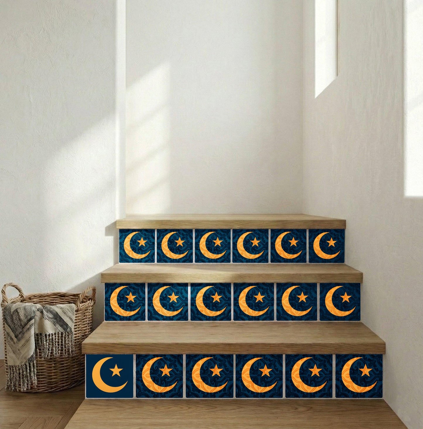 Azulejo Islamic Crescent luna y estrella — Design Géométrique Moderne