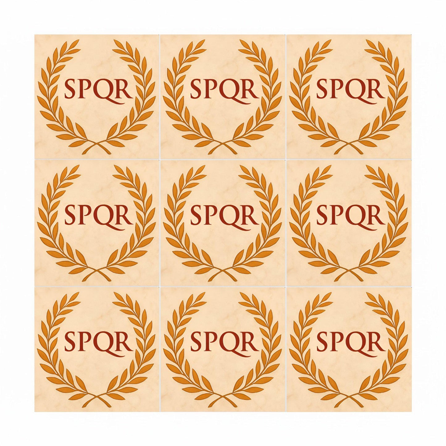 Azulejo SPQR romano corona de laurel