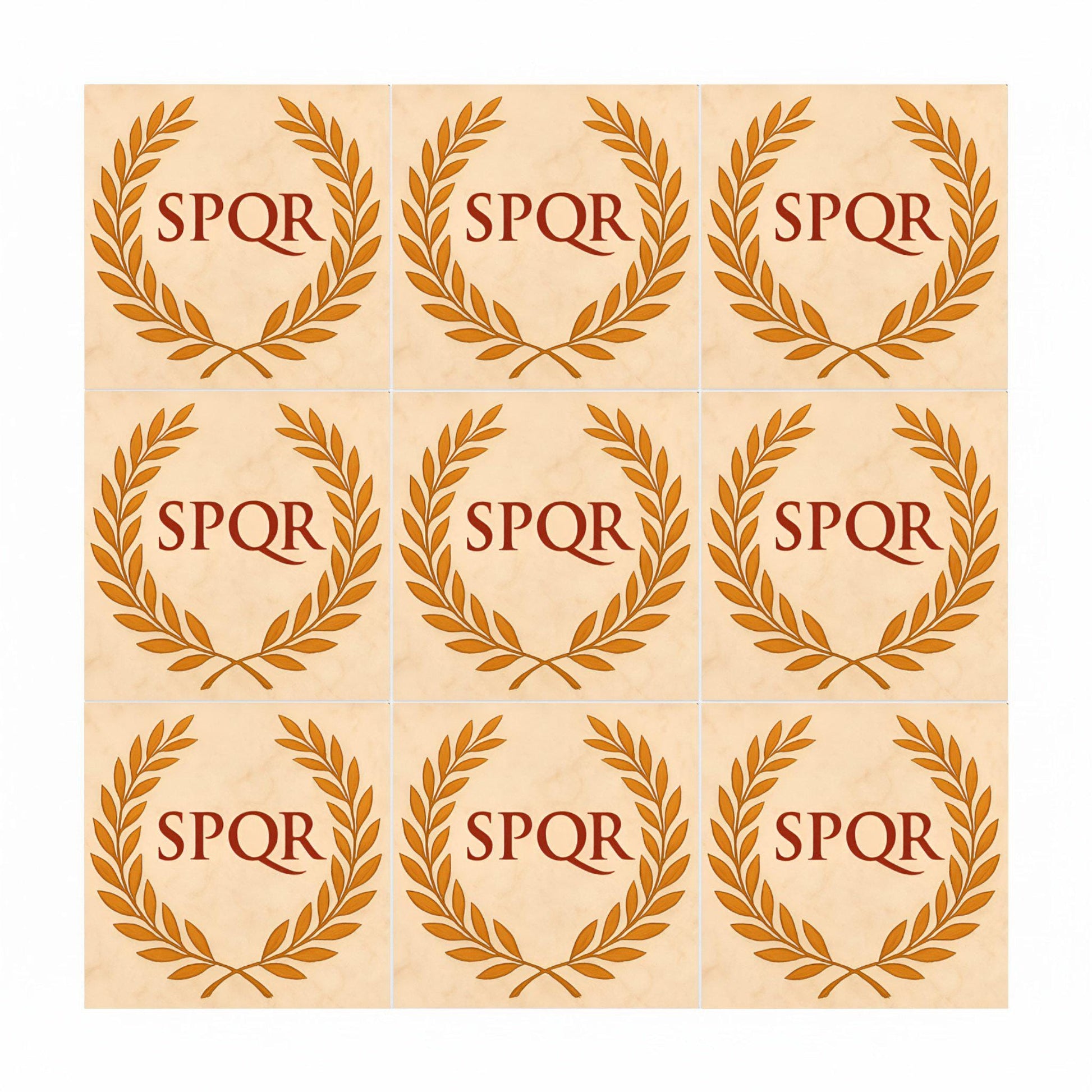 Azulejo SPQR romano corona de laurel
