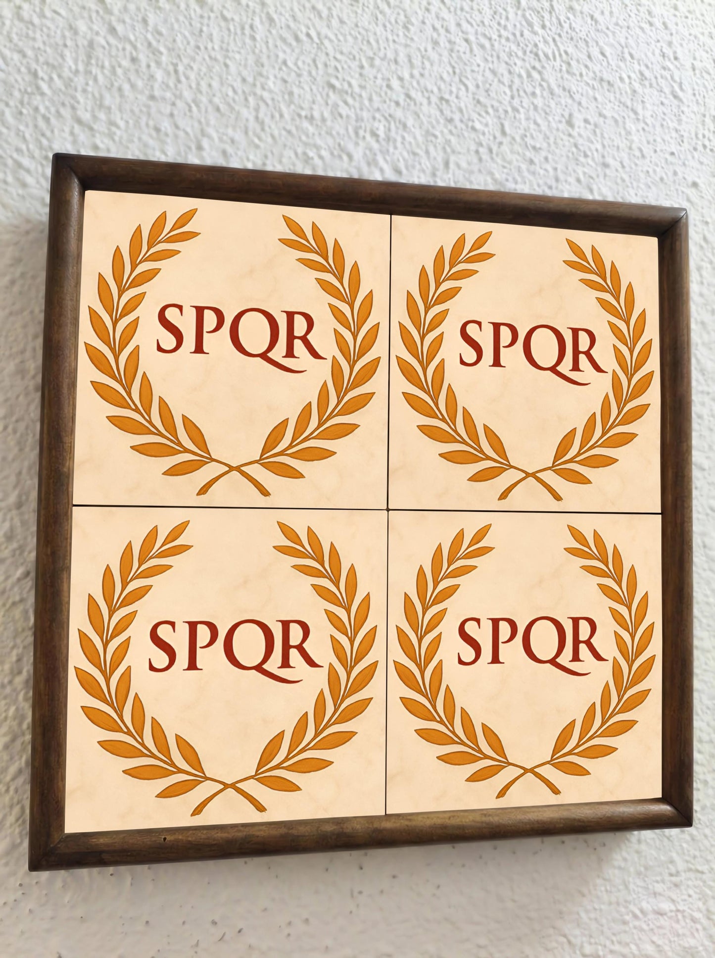 Azulejo SPQR romano corona de laurel