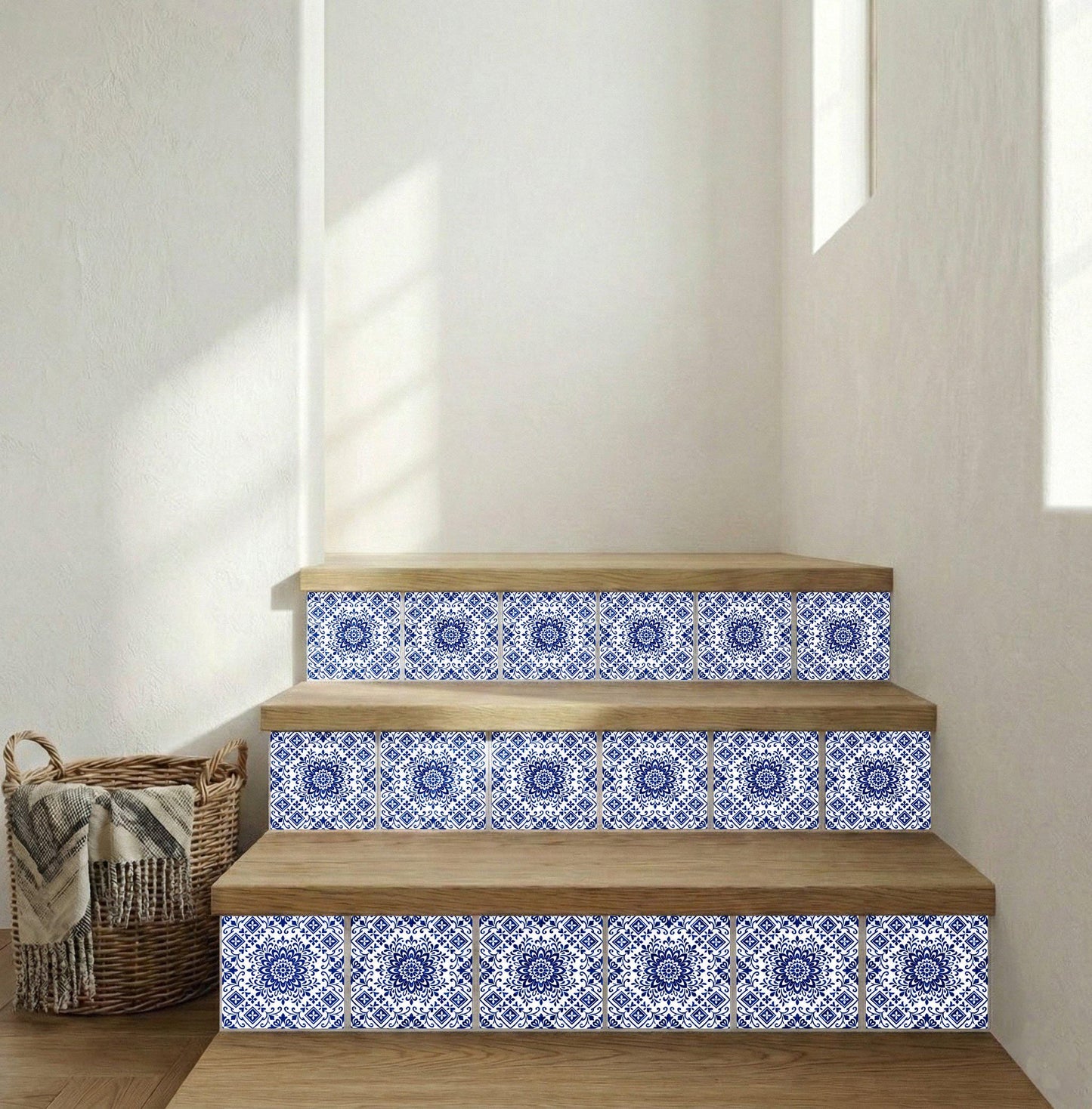 Tangier Blue Mosaic · Ceramic Wall Tile — Moorish Zellige Design