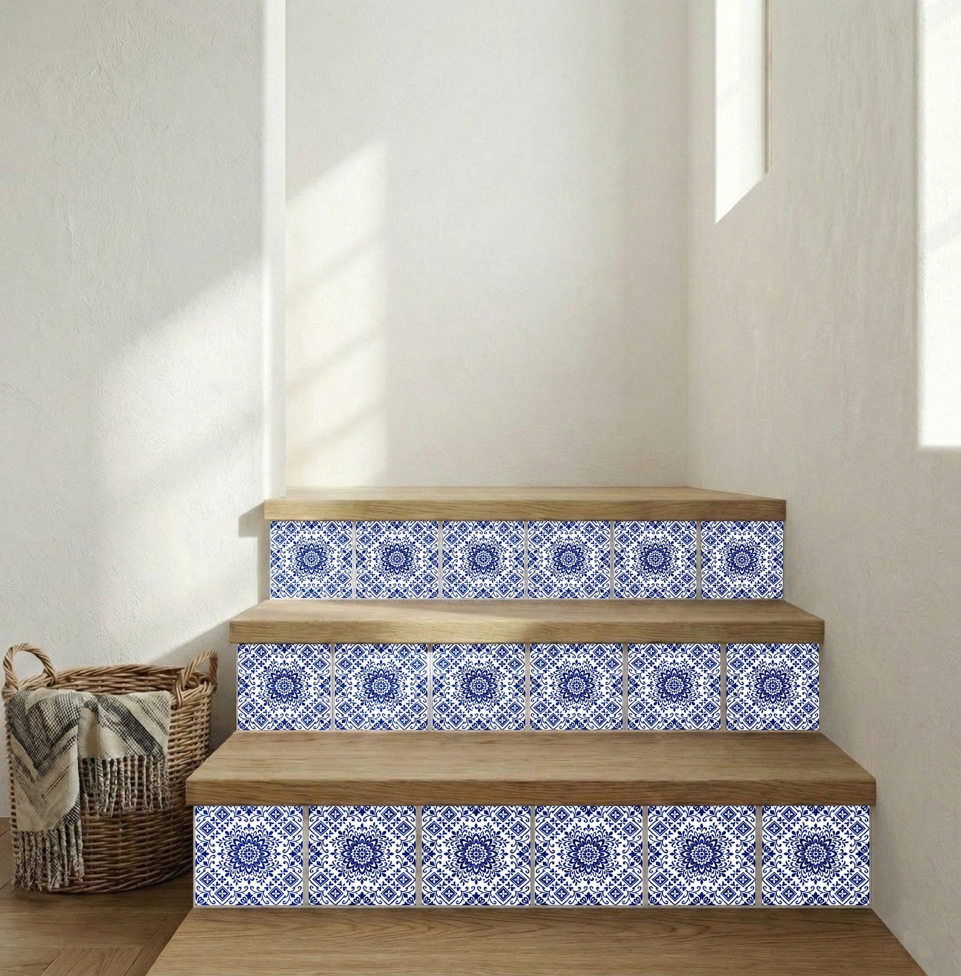Tangier Blue Mosaic · Ceramic Wall Tile — Moorish Zellige Design