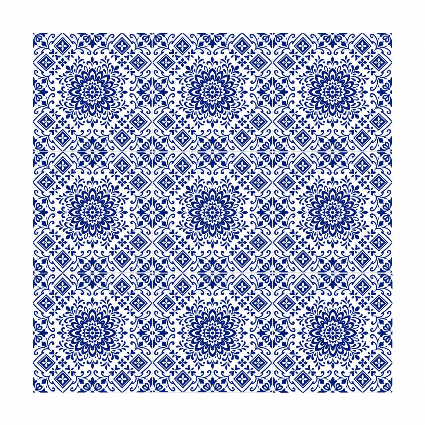 Tangier Blue Mosaic · Ceramic Wall Tile — Moorish Zellige Design