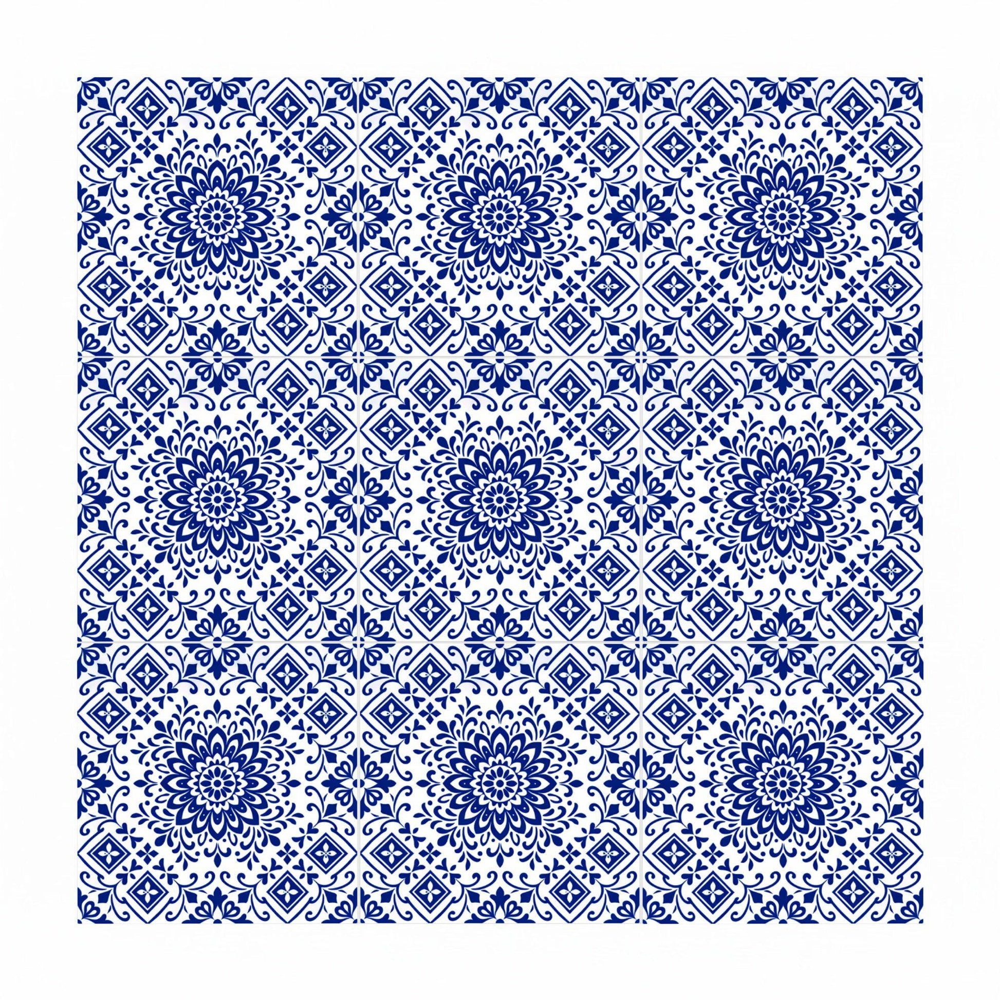 Tangier Blue Mosaic · Ceramic Wall Tile — Moorish Zellige Design