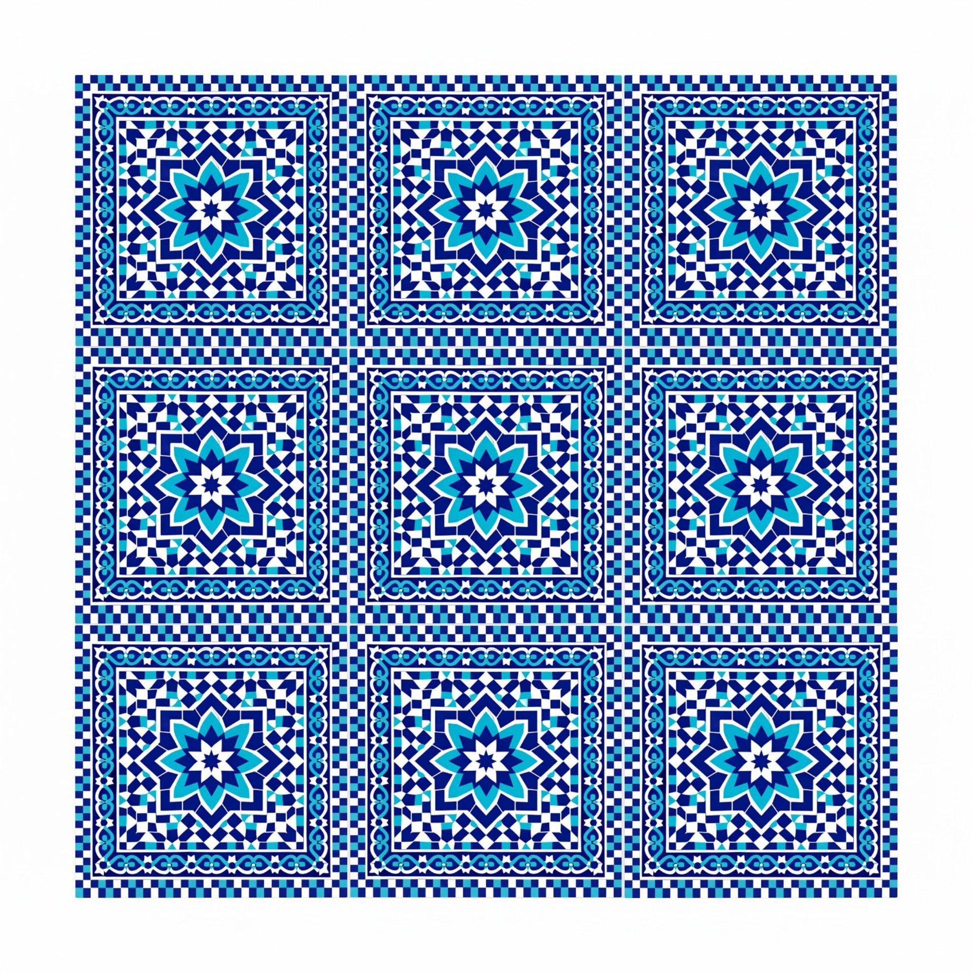 Pomegranate Alhambra Star · Ceramic Wall Tile — Moorish-Andalusian Pattern