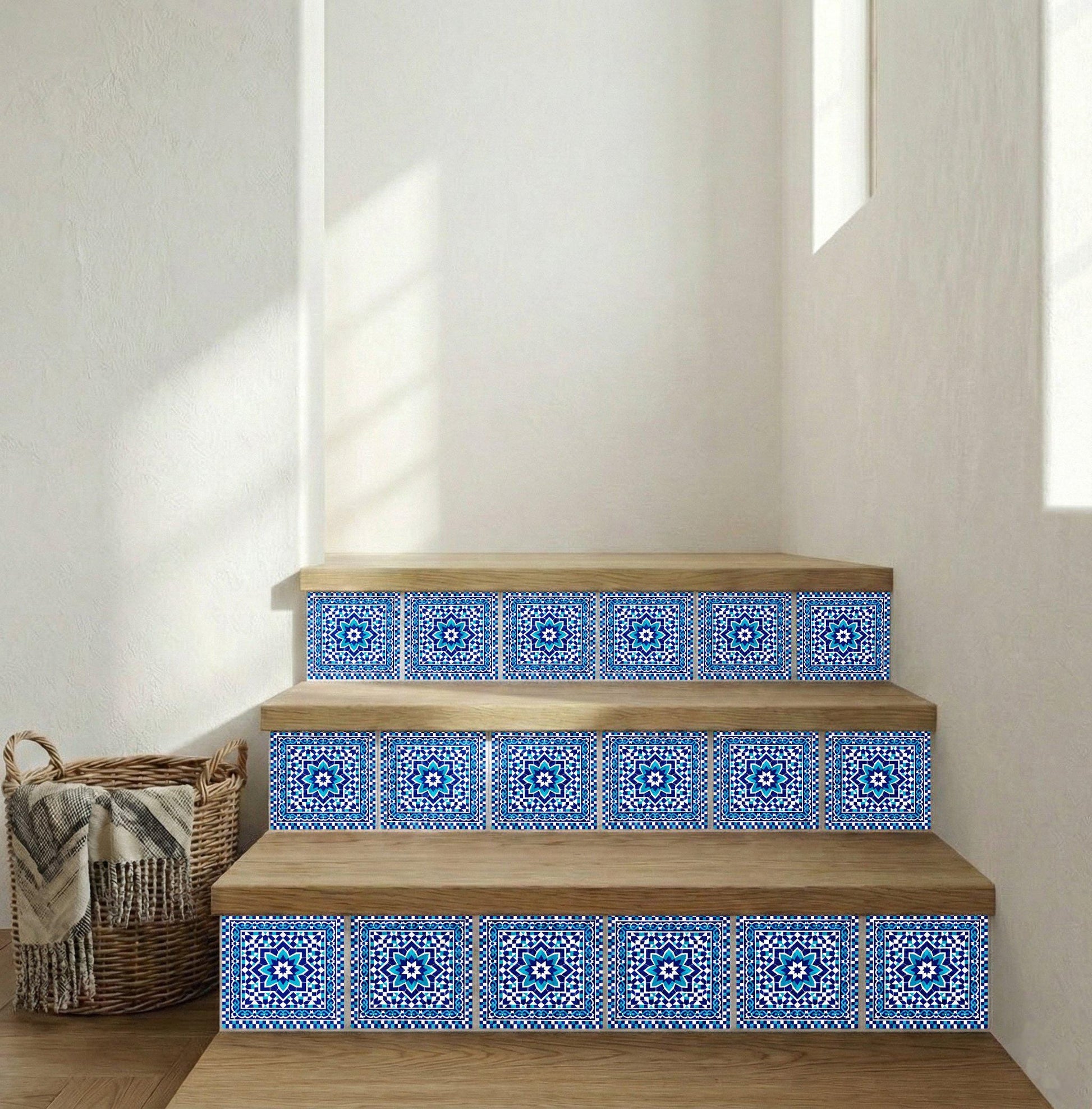 Pomegranate Alhambra Star · Ceramic Wall Tile — Moorish-Andalusian Pattern