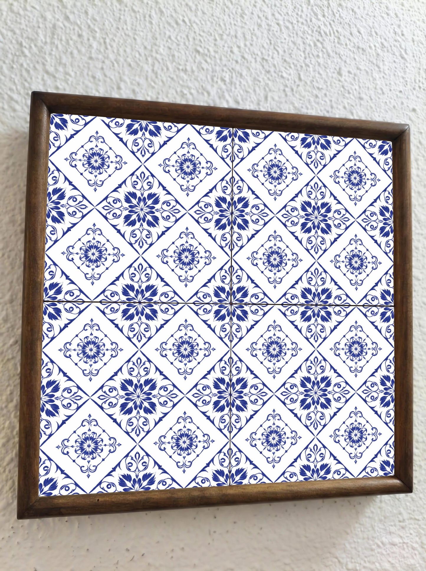 Azulejo-Fliese Floral in Delfter Blau — Delfter-Blau-Stil