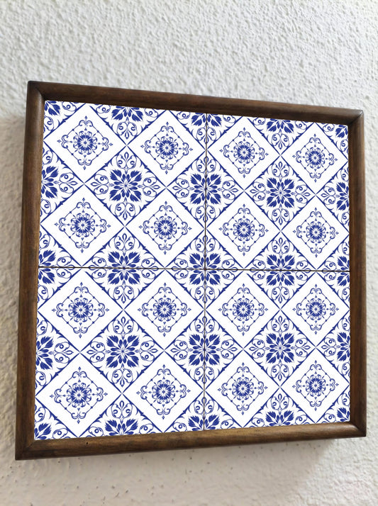 Azulejo Floral en azul de Delft