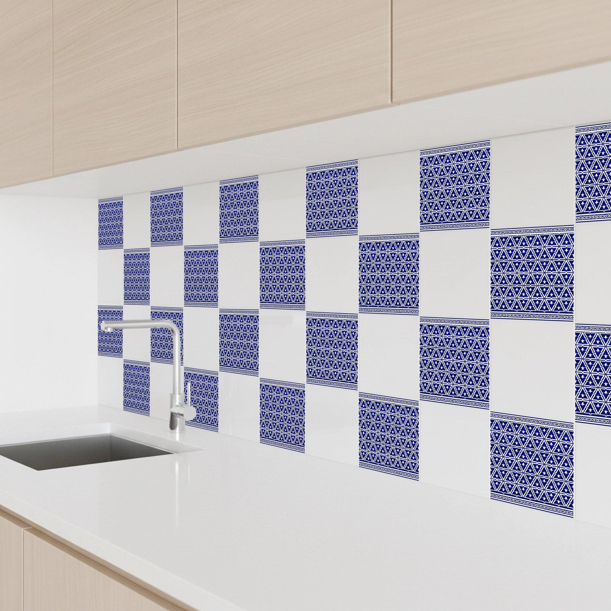 Azulejo Amalfi azul celosía