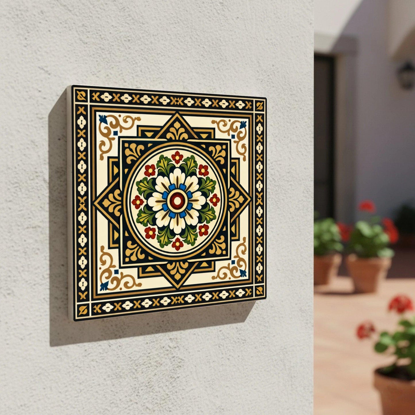 Palermo Baroque Floral · Ceramic Wall Tile — Modern Geometric Design