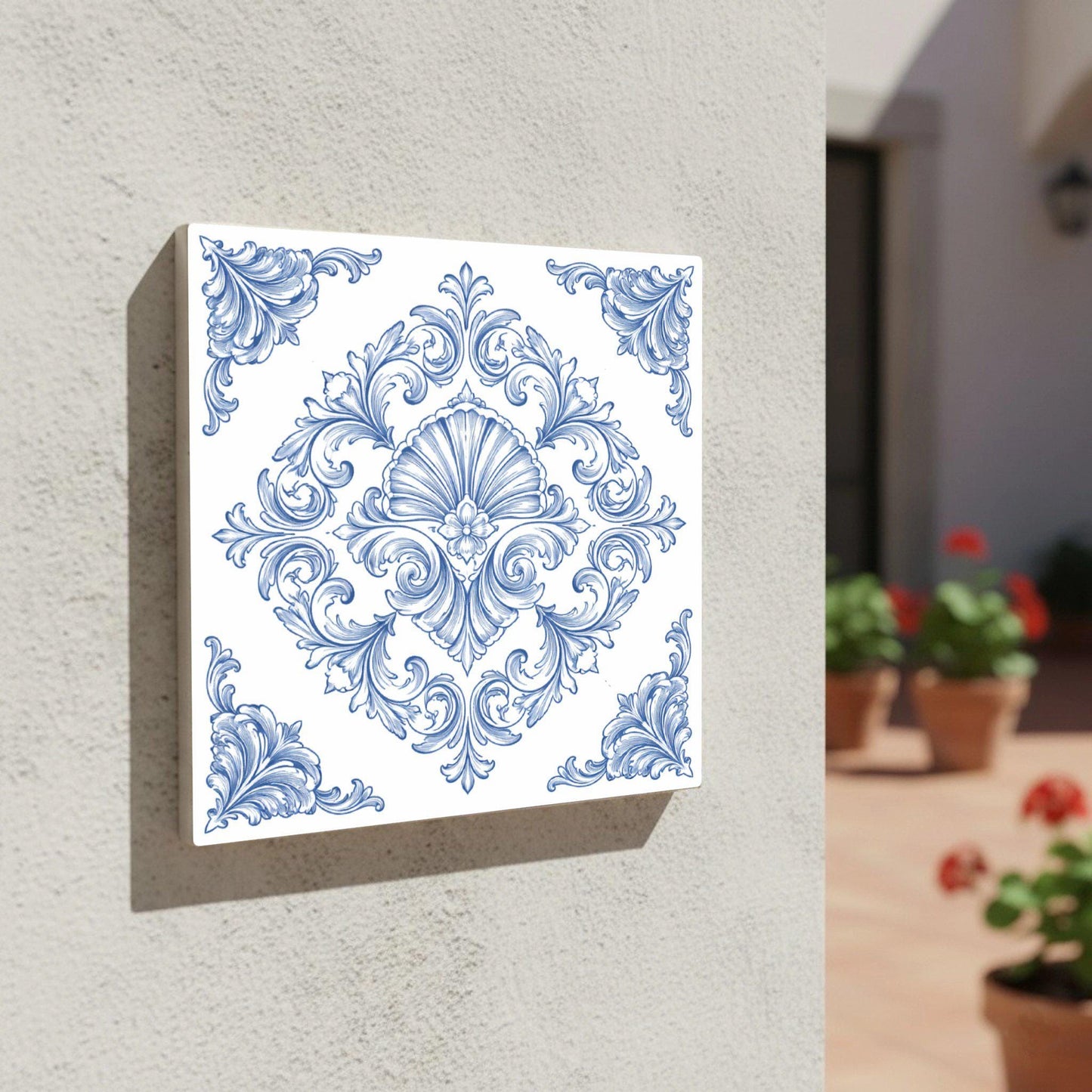 Santiago Baroque Shell — Ornamental Ceramic Décor Decorative Tile