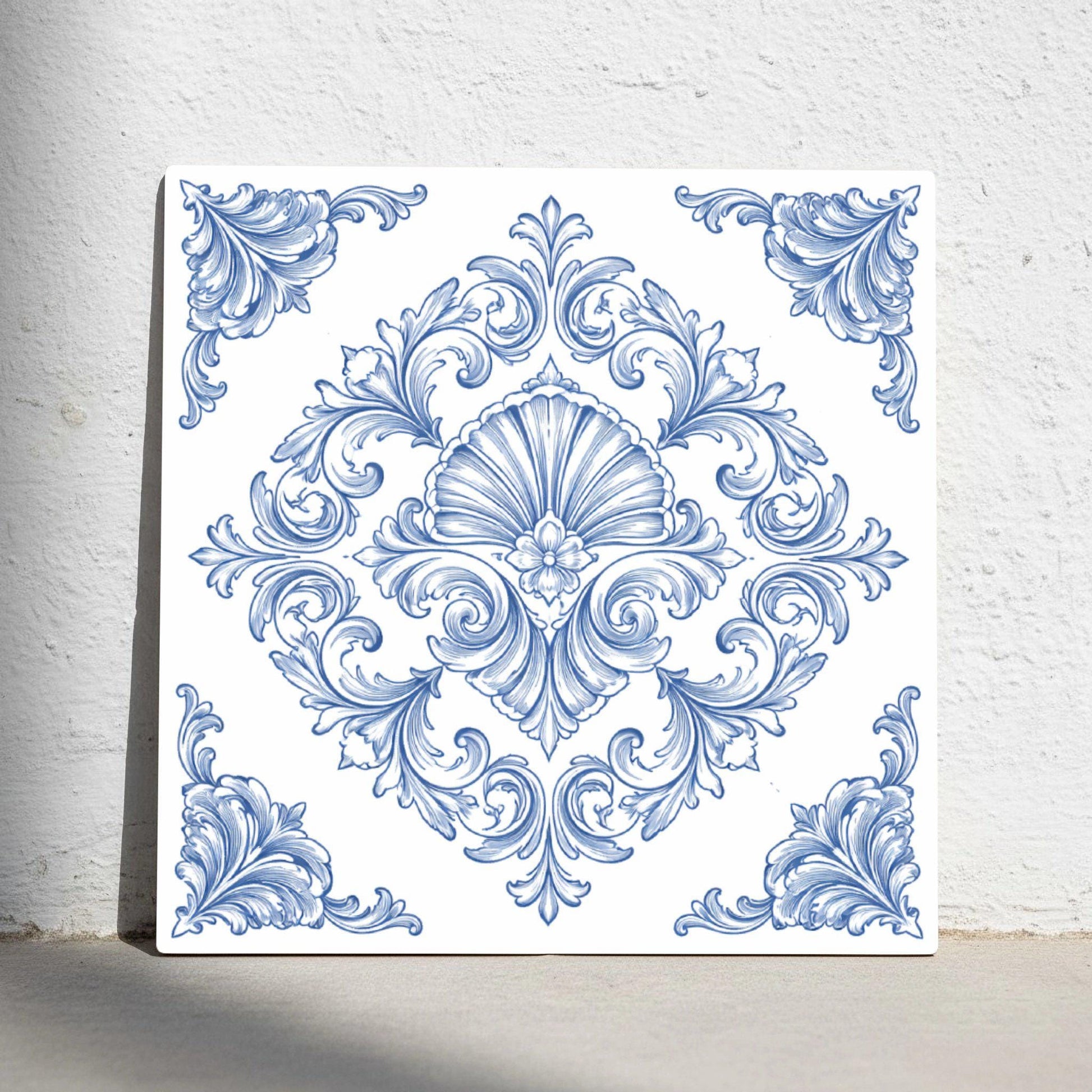 Santiago Baroque Shell — Ornamental Ceramic Décor Decorative Tile