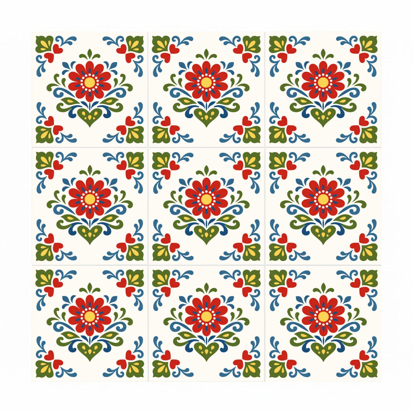Zakopane Folk Floral — Floral & Botanical Design Ceramic Tile