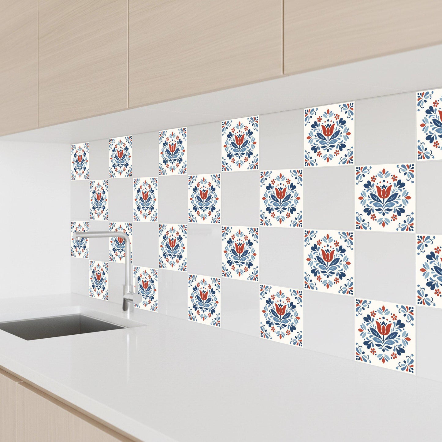 Ceramic Tile Utrecht Tulip — Holland Blue Pottery Style
