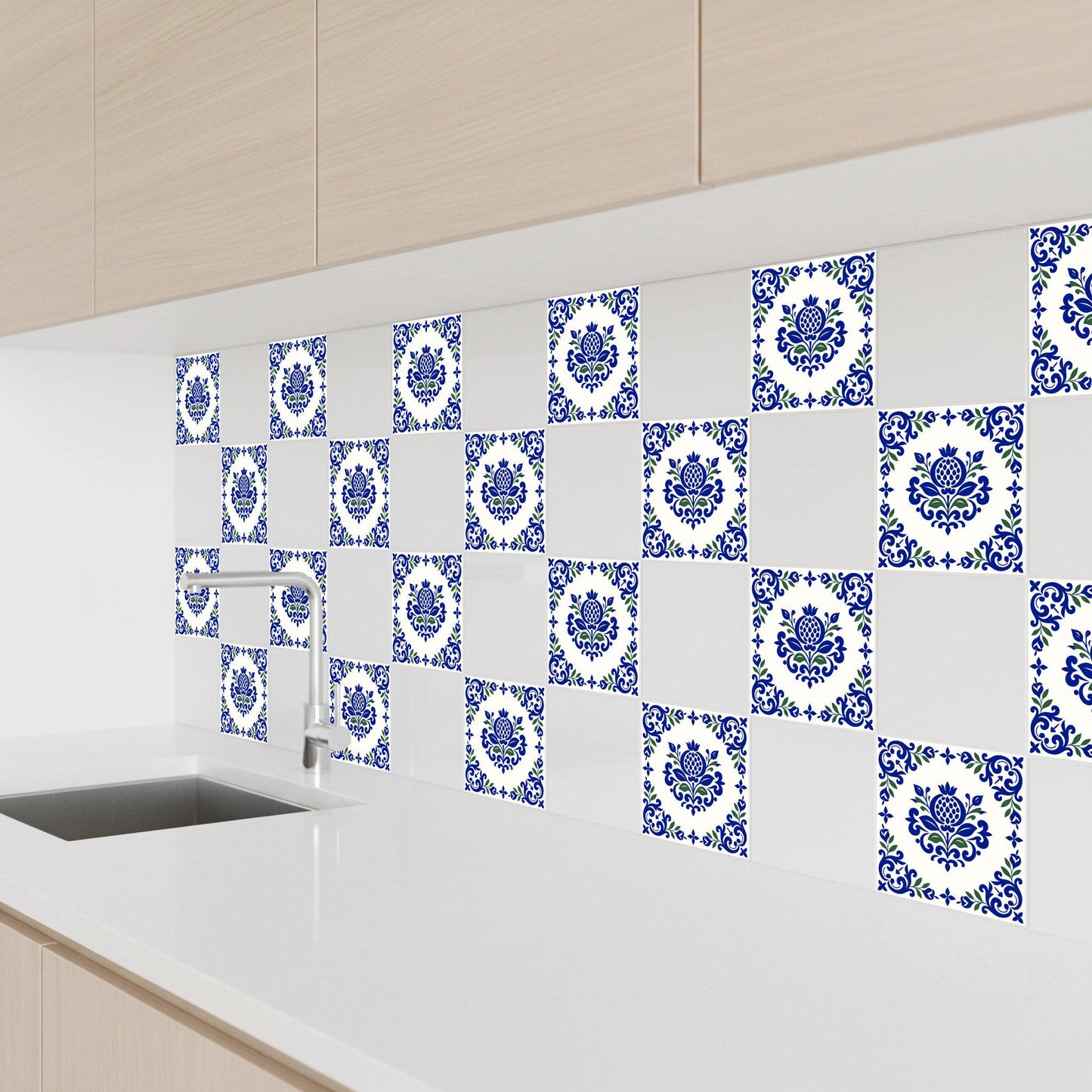 Azulejo-Fliese Lisbon Olivenzweig — Lissabonner Azulejo-Charme