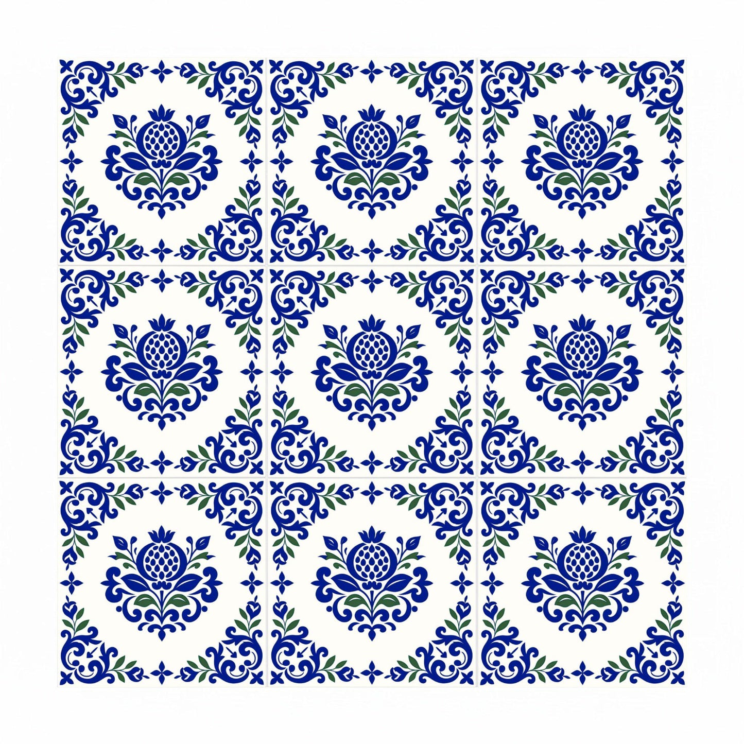 Azulejo-Fliese Lisbon Olivenzweig — Lissabonner Azulejo-Charme