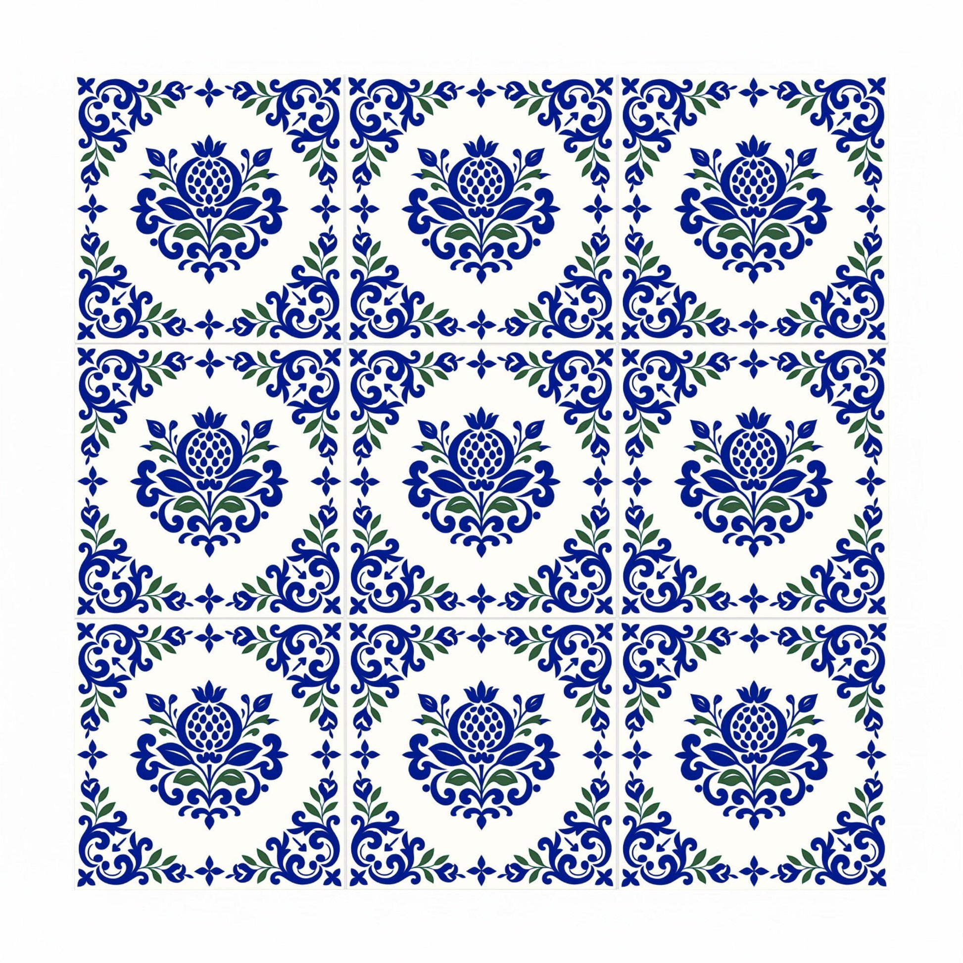 Azulejo-Fliese Lisbon Olivenzweig — Lissabonner Azulejo-Charme