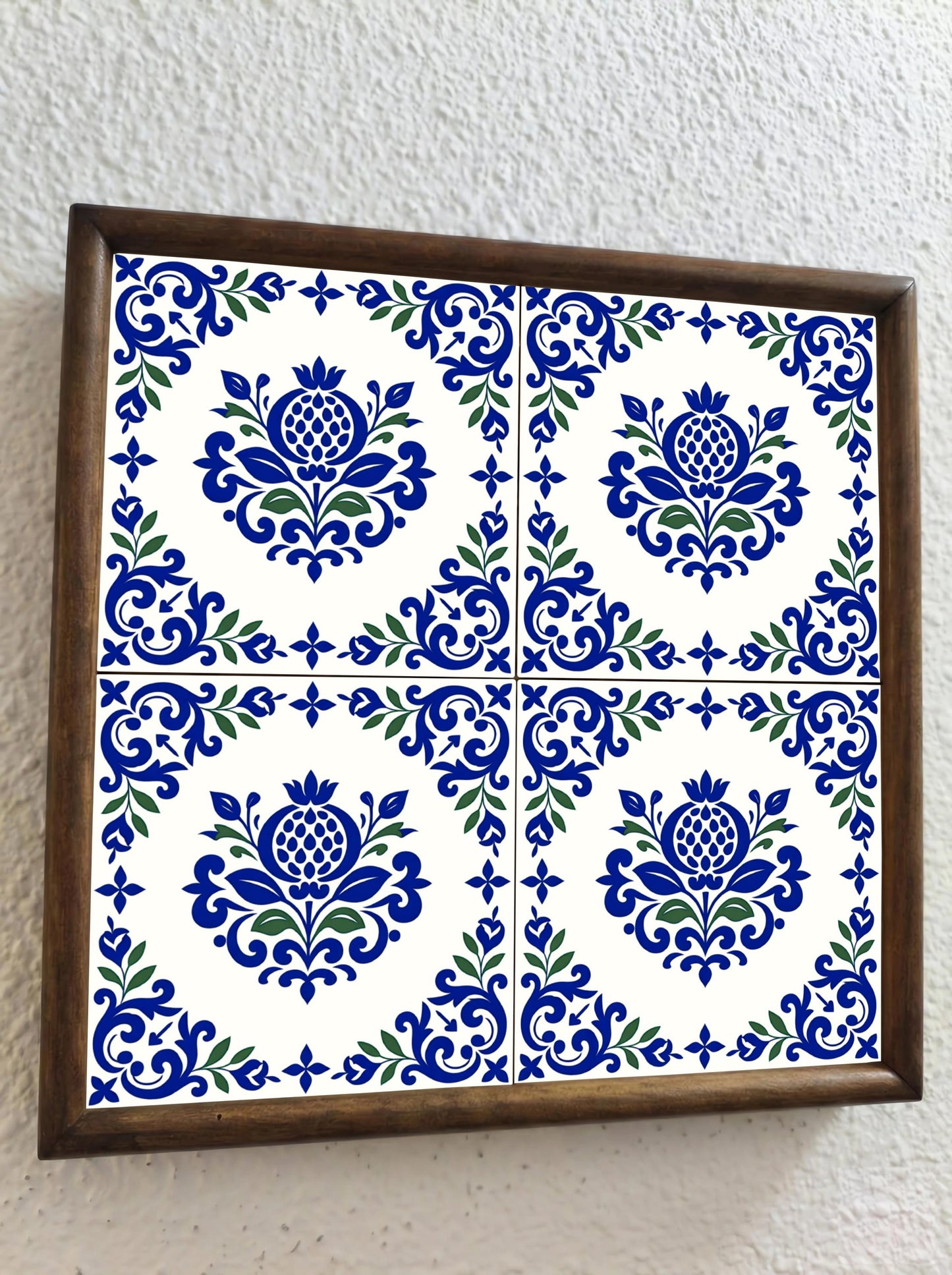 Azulejo-Fliese Lisbon Olivenzweig — Lissabonner Azulejo-Charme
