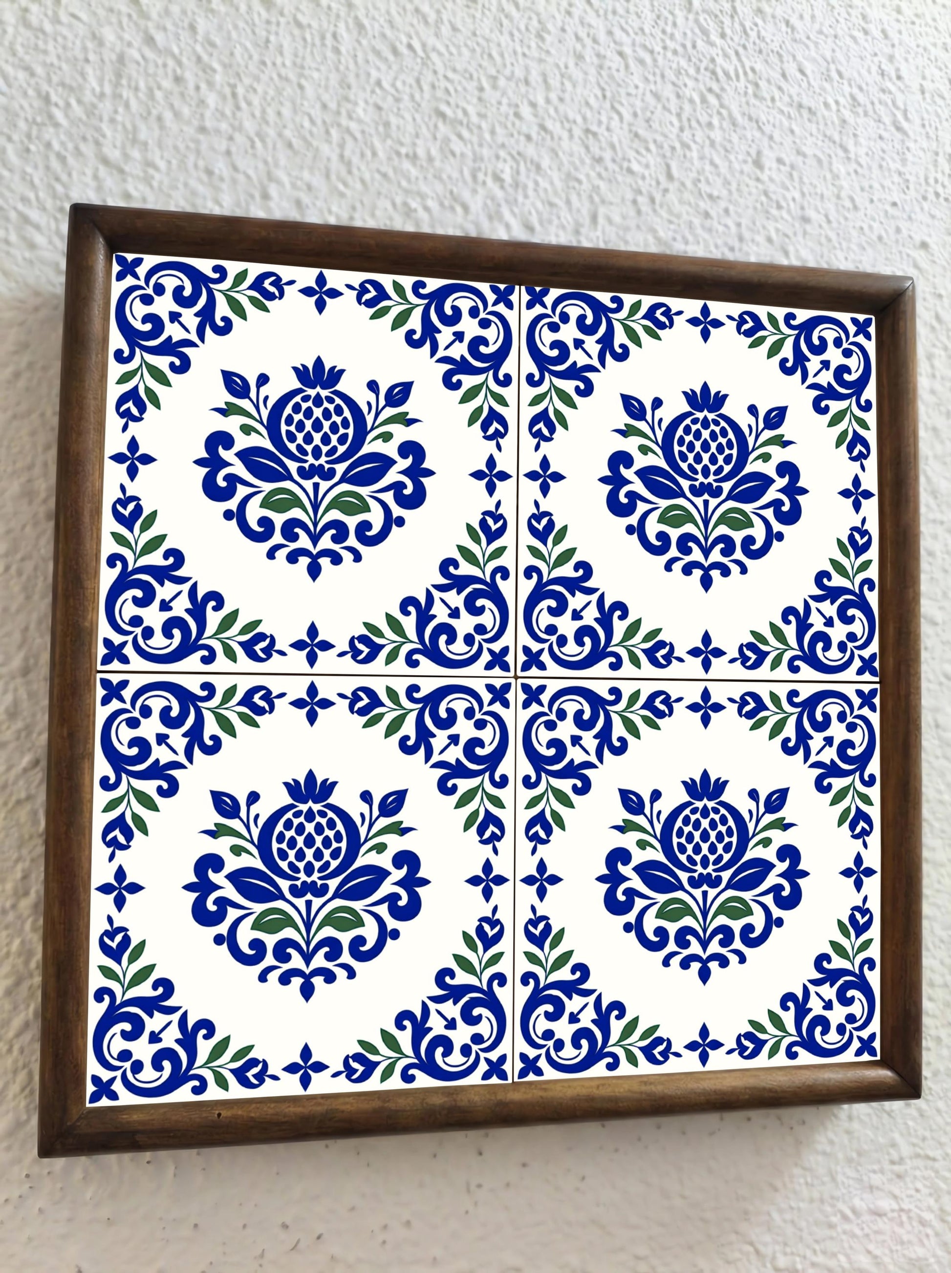 Azulejo-Fliese Lisbon Olivenzweig — Lissabonner Azulejo-Charme
