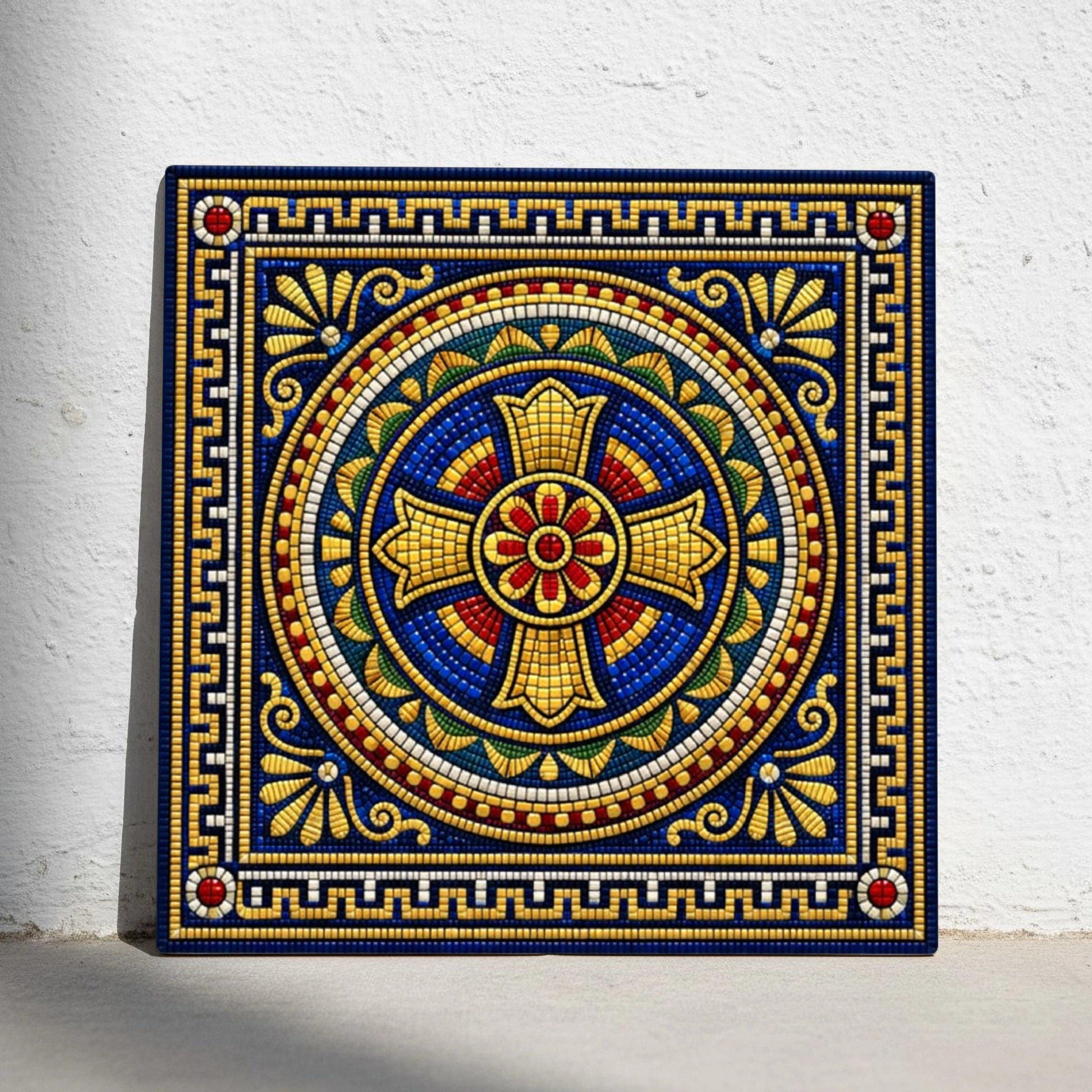 Vatican Mosaic Cross — Precision-Line Geometry Ceramic Tile