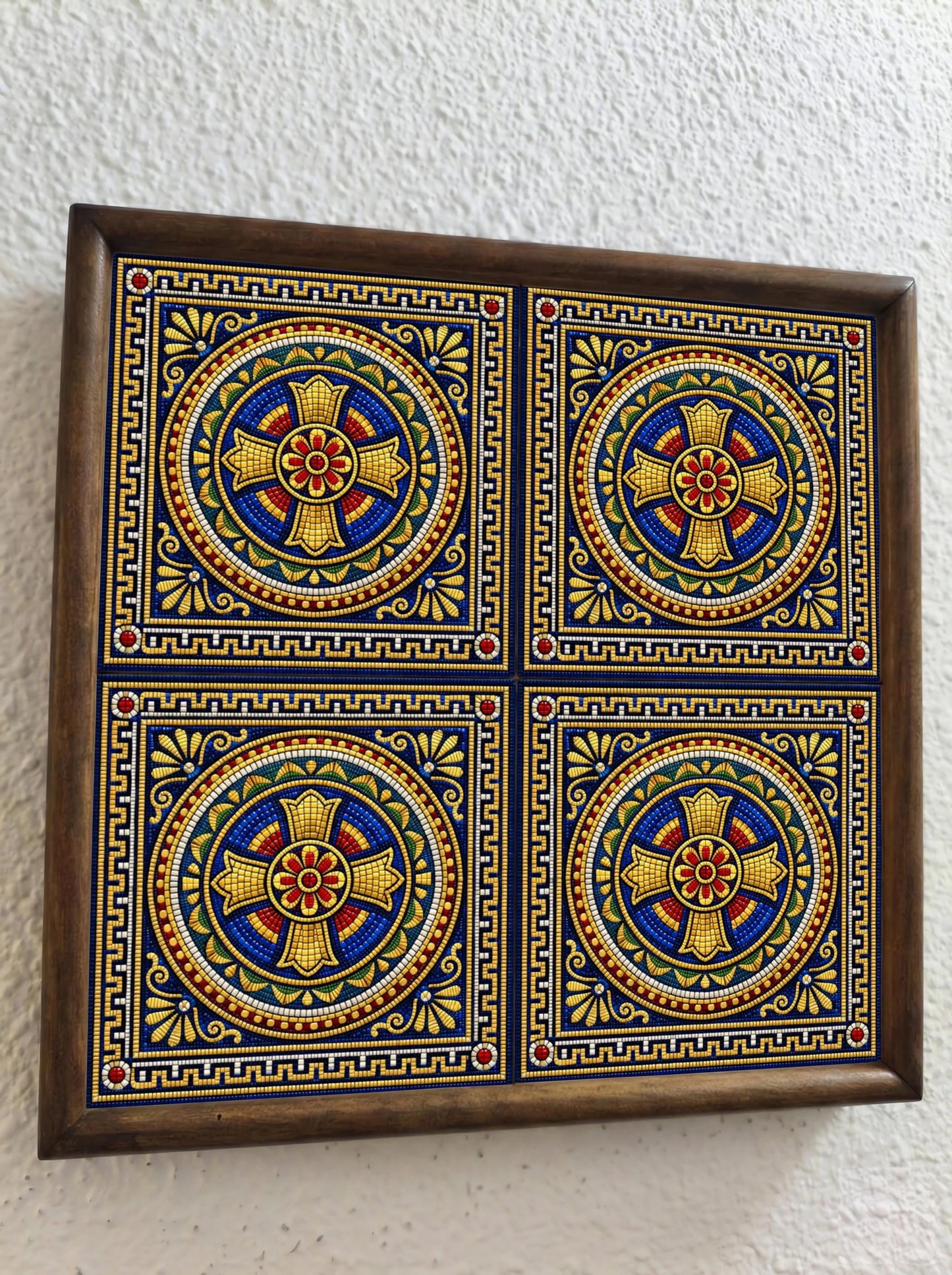 Vatican Mosaic Cross — Precision-Line Geometry Ceramic Tile