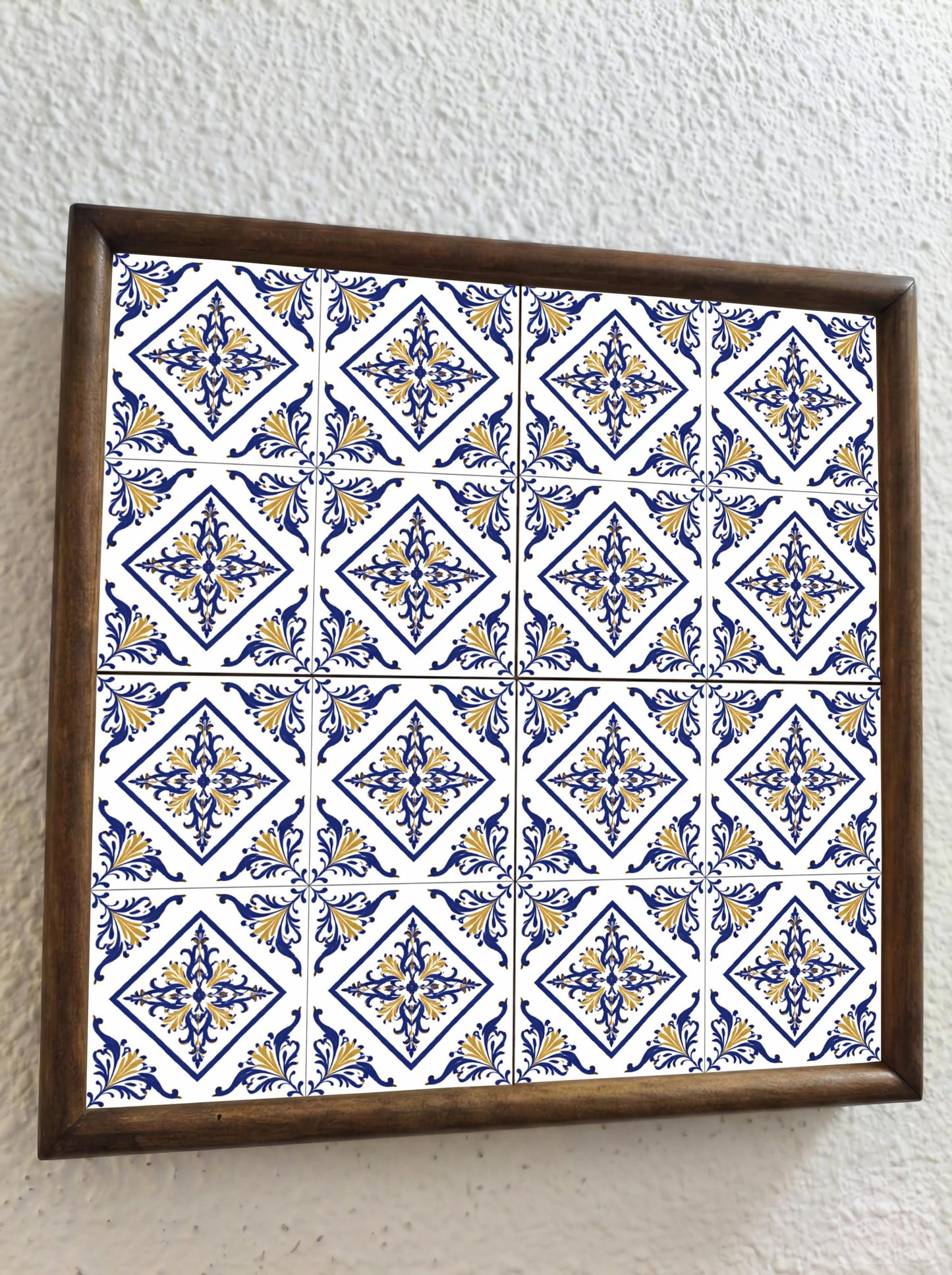 Madrid Königsblau und Gold — Keramikfliese, Spanisches Erbe-Design