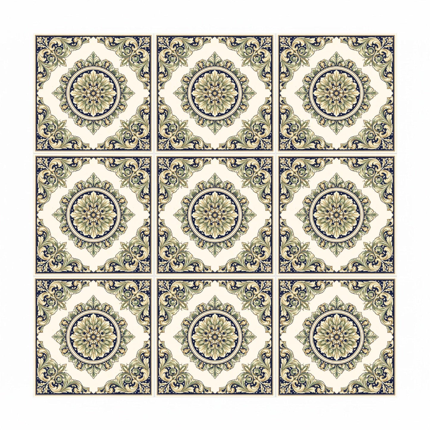 Fliese Prague Barock Medaillon · Zeitgemäßer Geometrie-Dekor