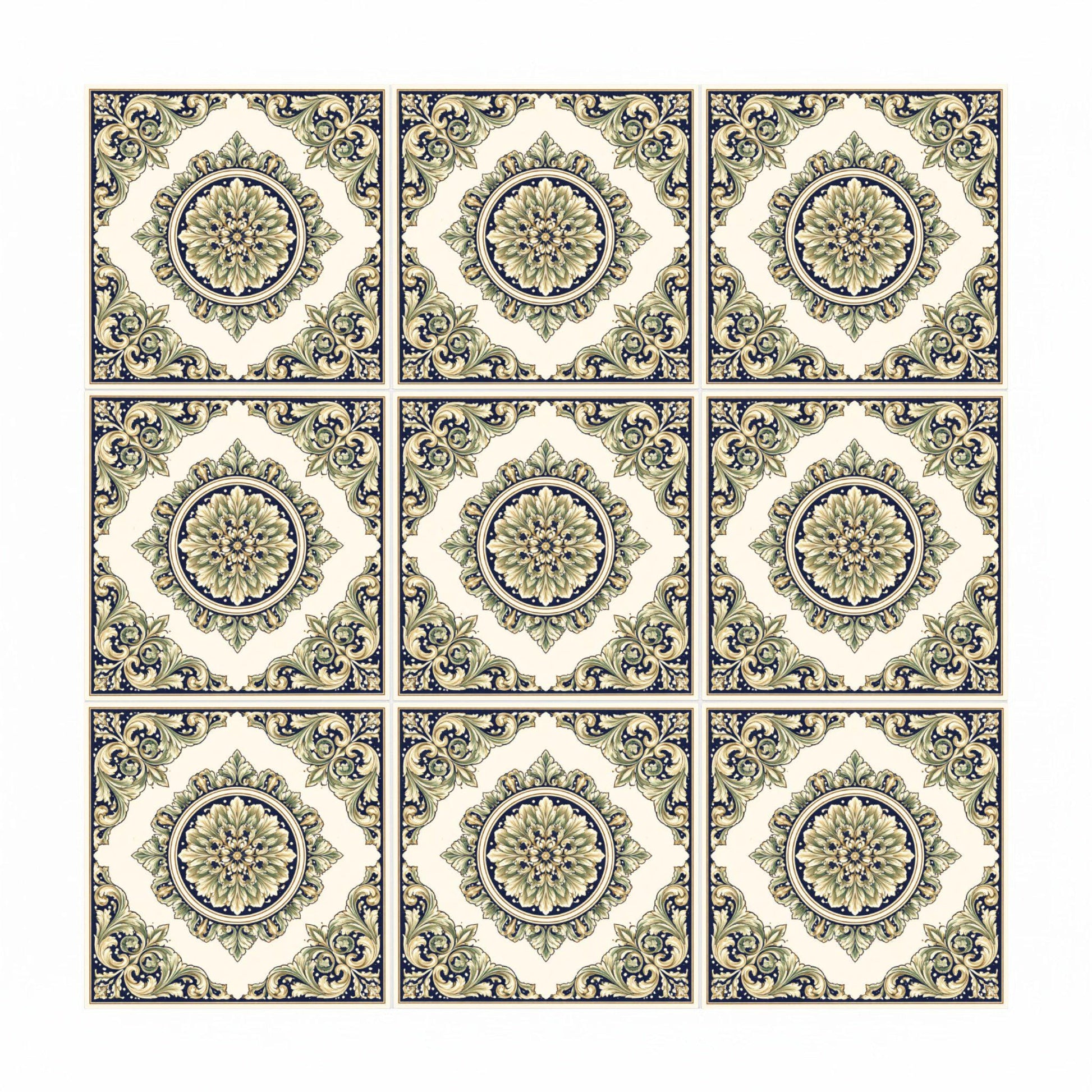 Fliese Prague Barock Medaillon · Zeitgemäßer Geometrie-Dekor