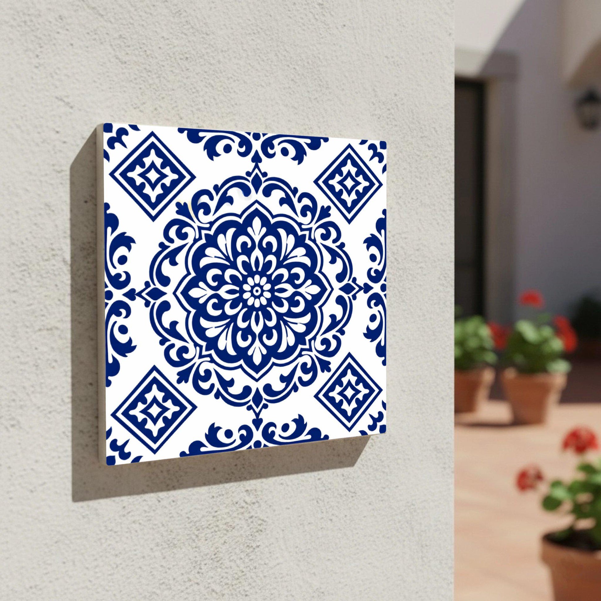 Azulejo Seville Médaillon Bleu — Style Andalou