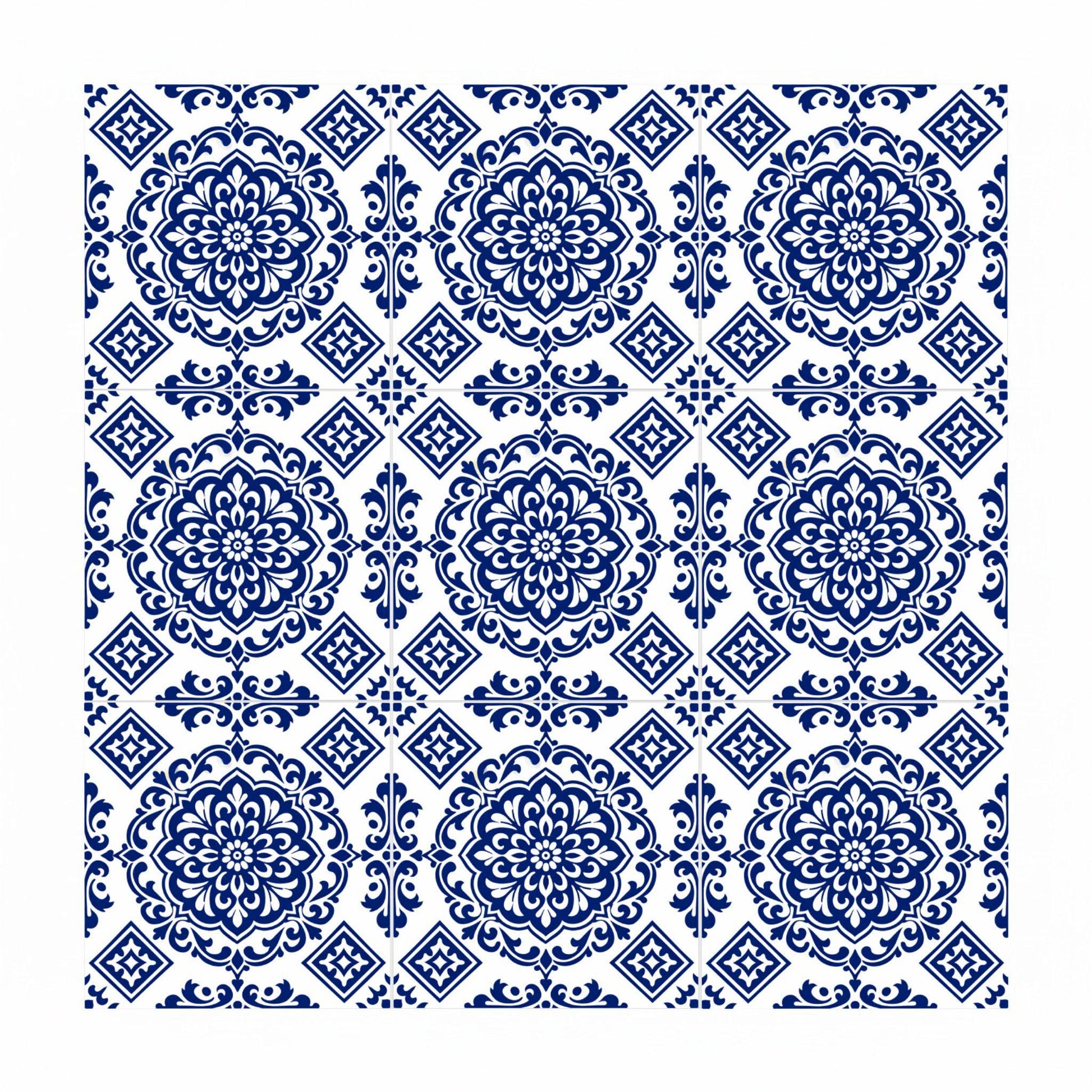 Azulejo Seville Médaillon Bleu — Style Andalou