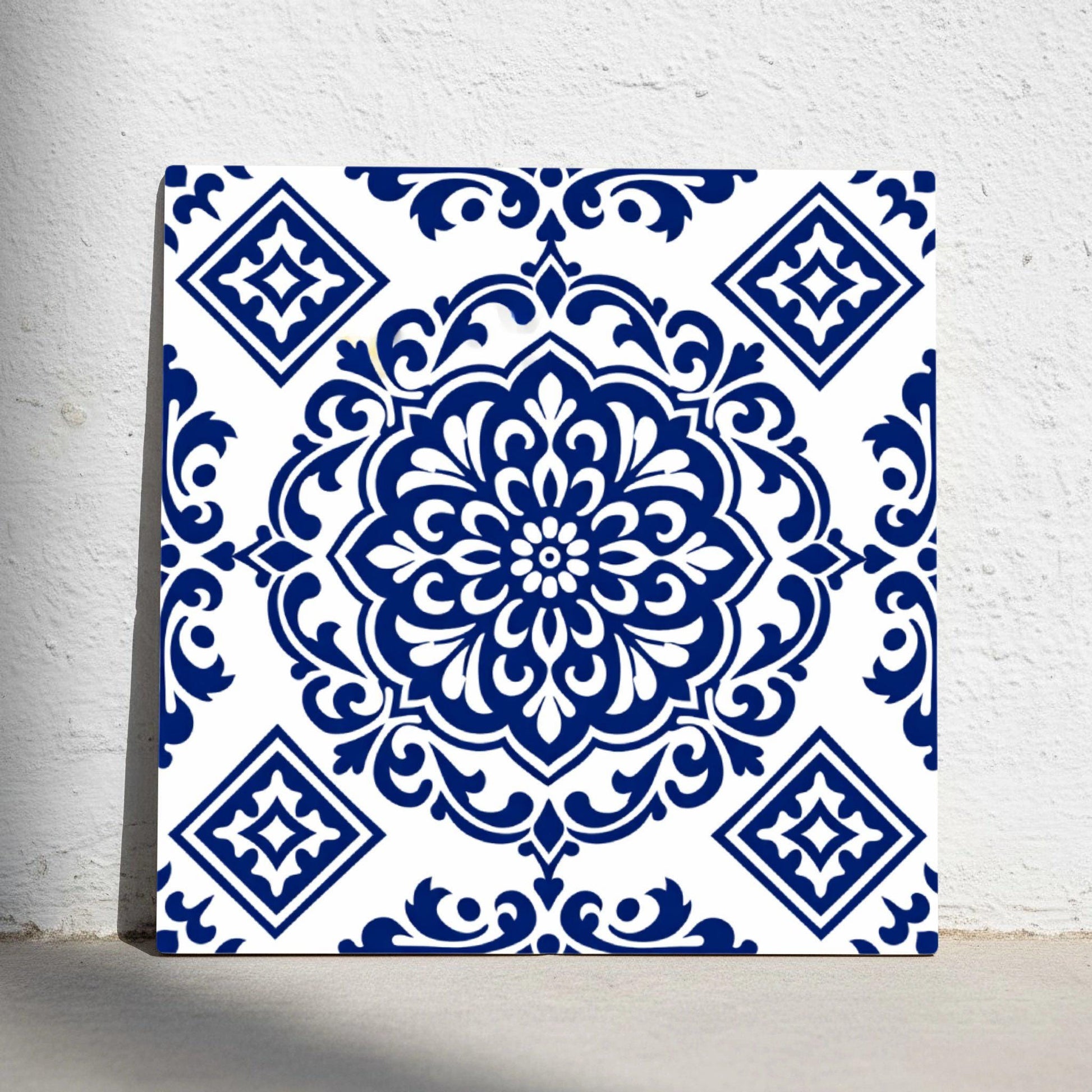 Azulejo Seville Médaillon Bleu — Style Andalou