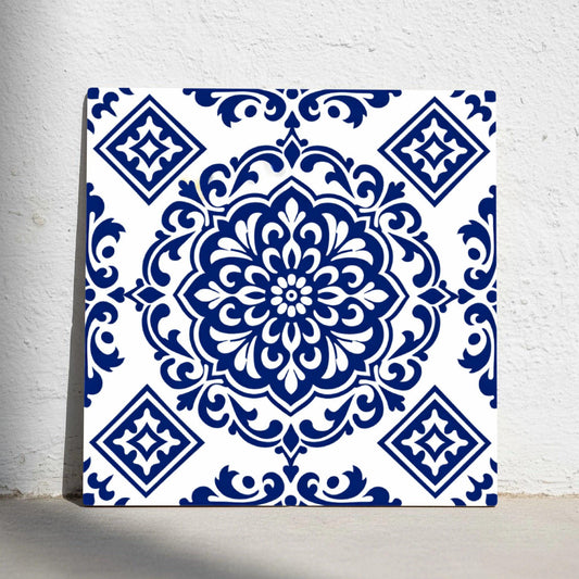 Azulejo Seville azul medallón