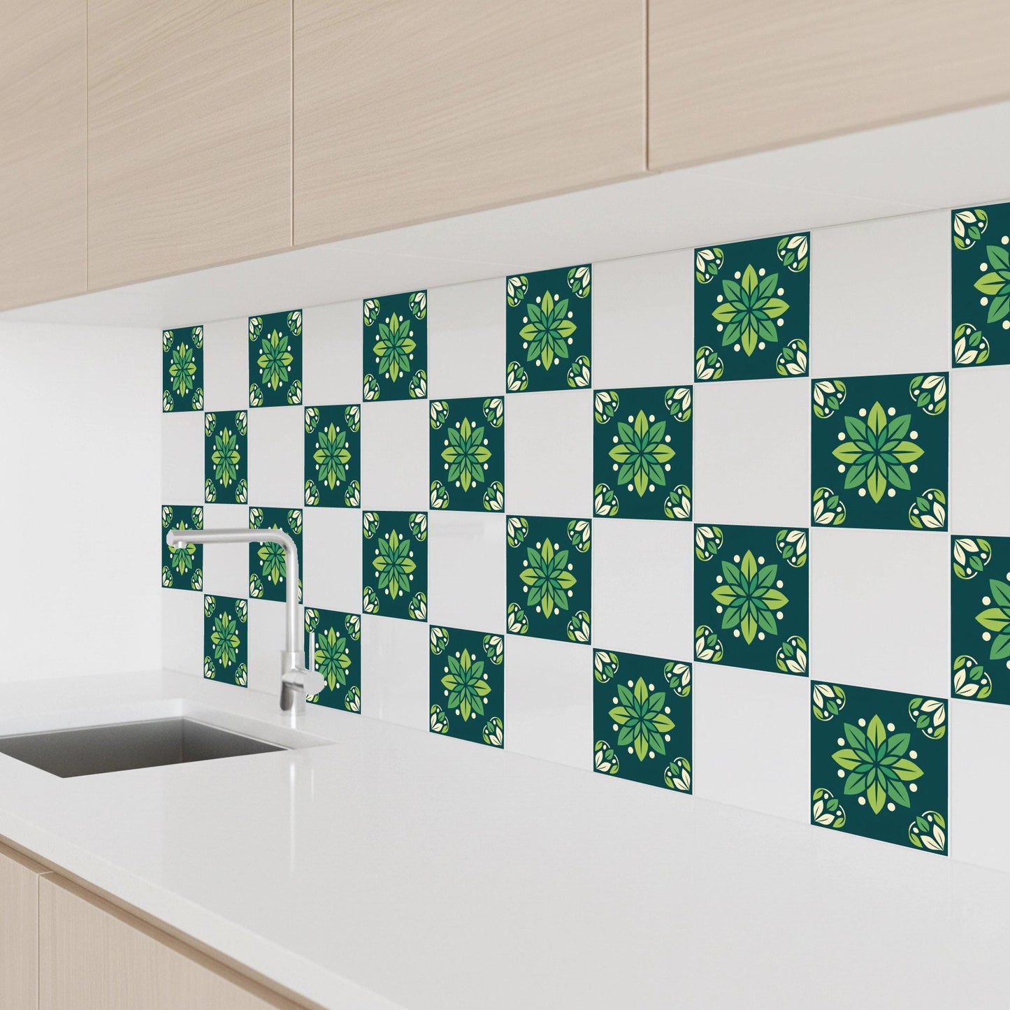 Azulejo Emerald botánico