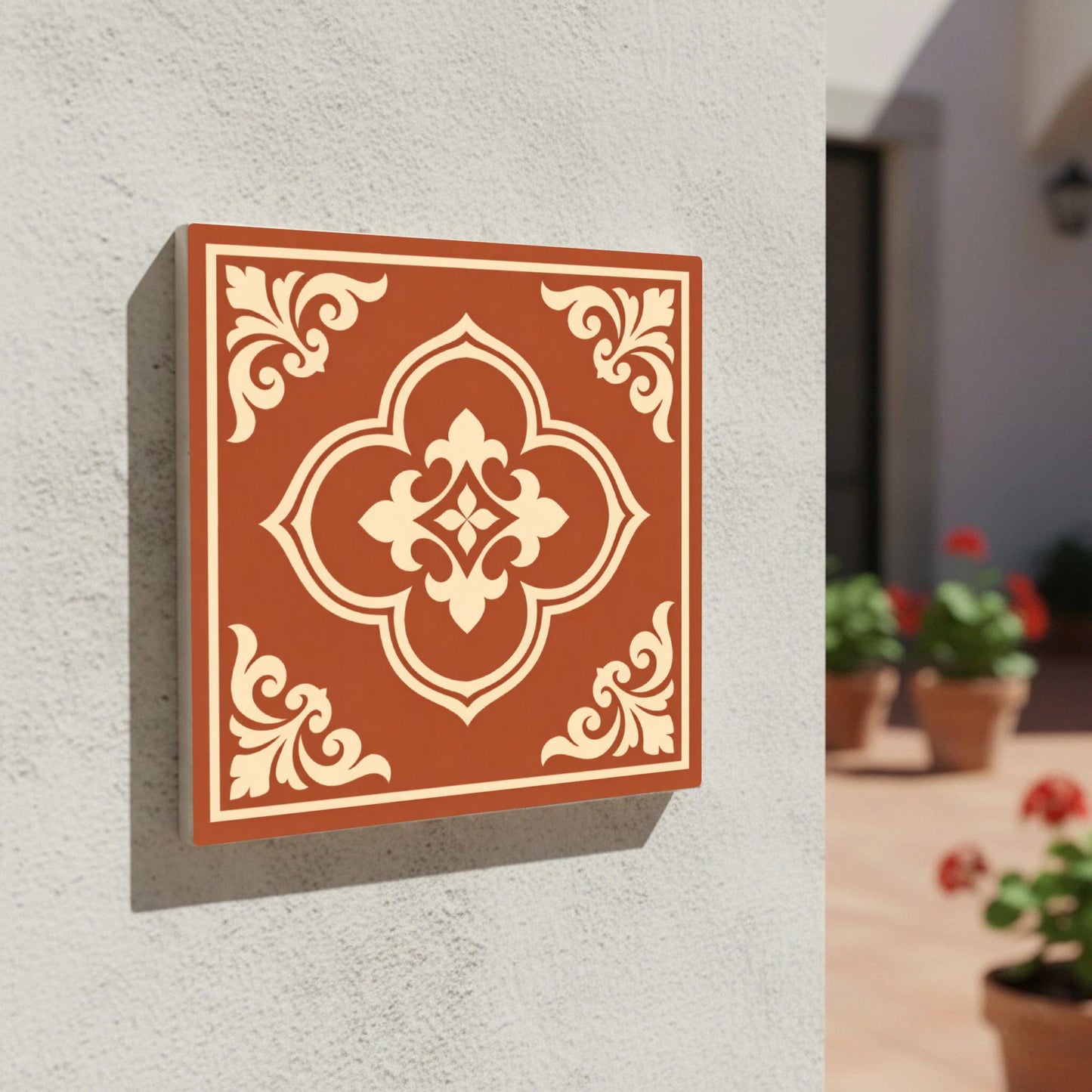 Azulejo Terracotta Ornamentale — Piastrella Mediterranea da Cucina