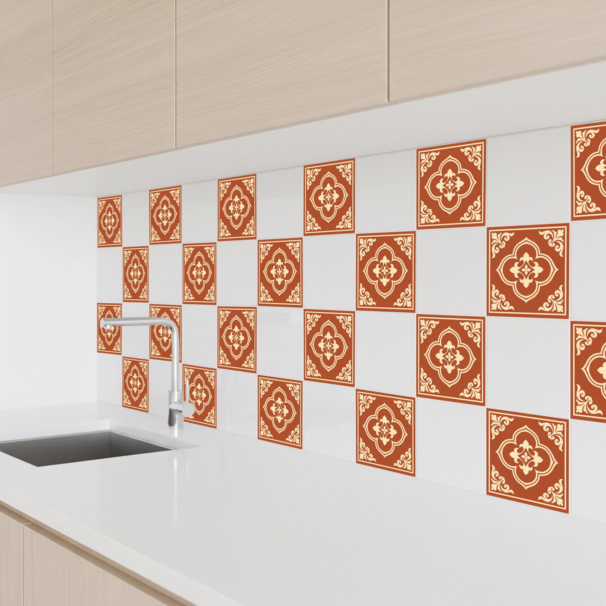 Azulejo Terracotta Ornamentale — Piastrella Mediterranea da Cucina