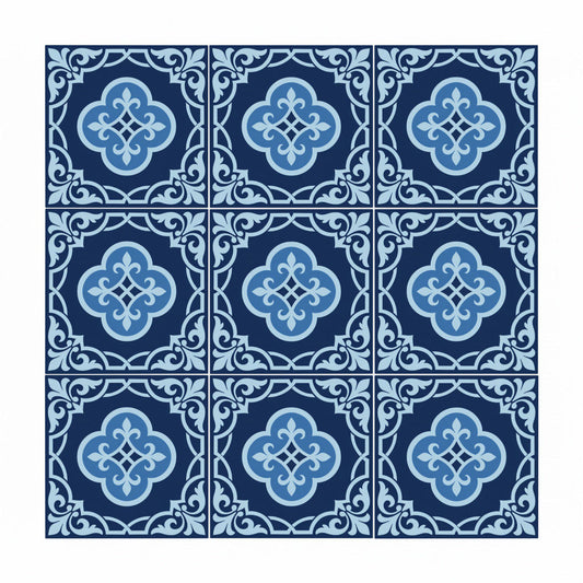 Azulejo Powder azul ornamental