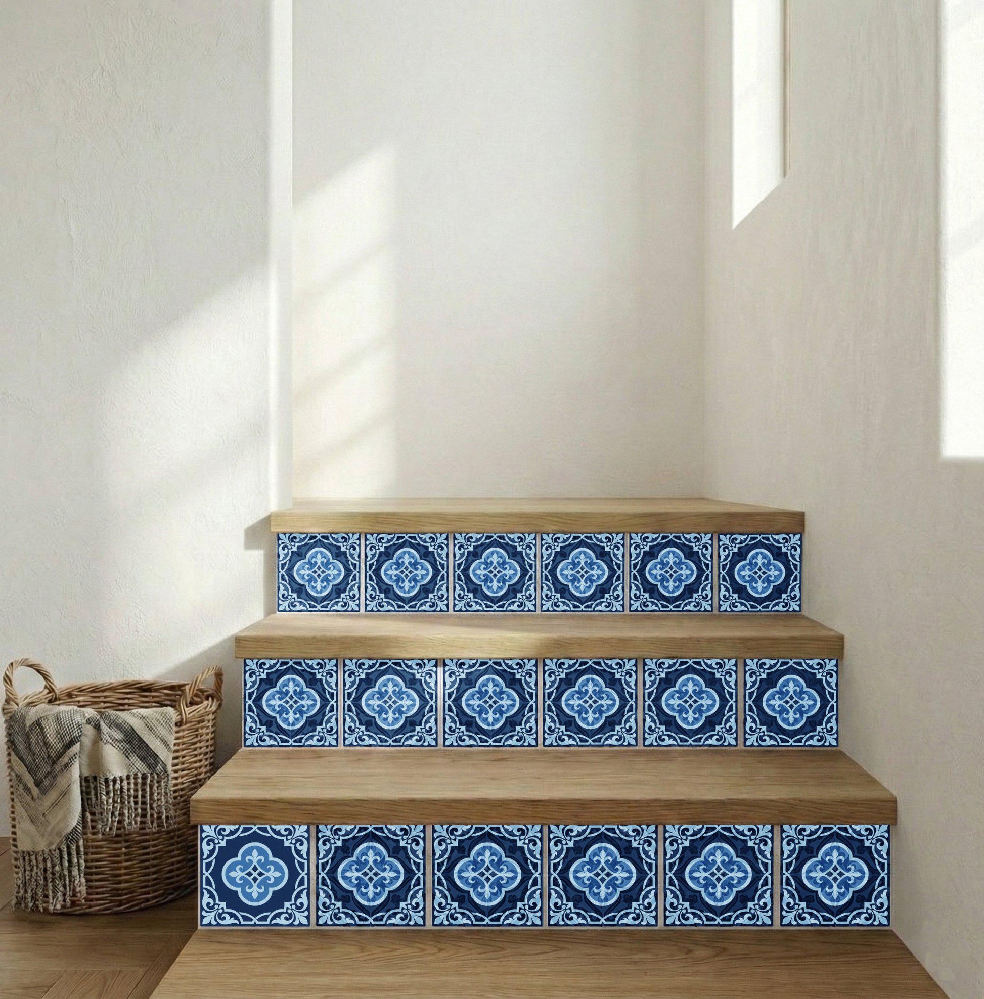 Powder Bleu Ornemental · Carreau Mural — Ornement Style Vintage