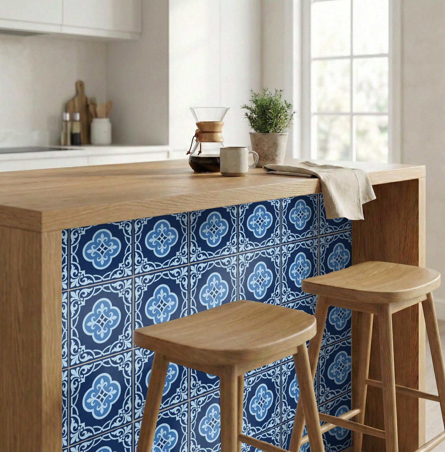 Powder Bleu Ornemental · Carreau Mural — Ornement Style Vintage