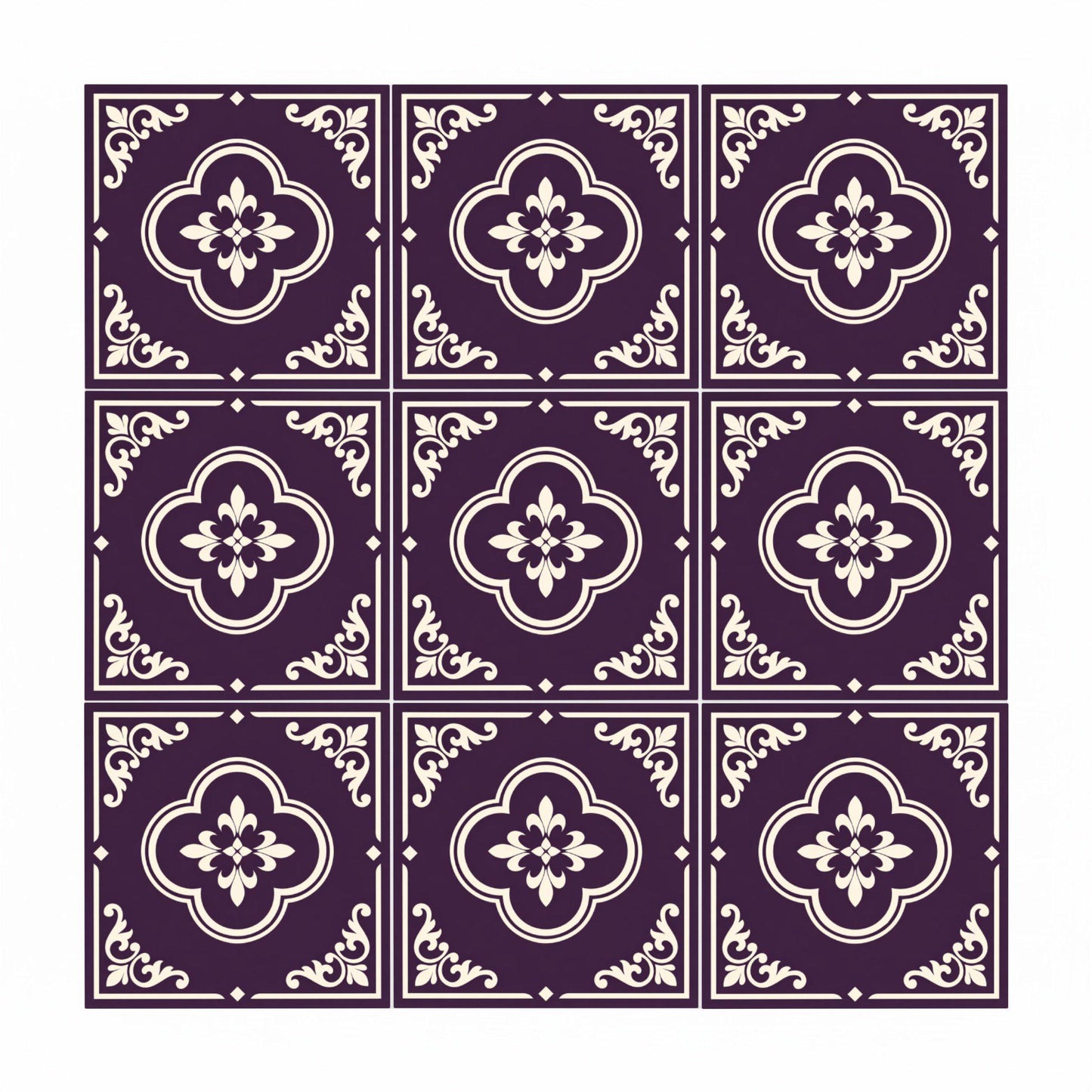 Azulejo Aubergine Purple ornamental