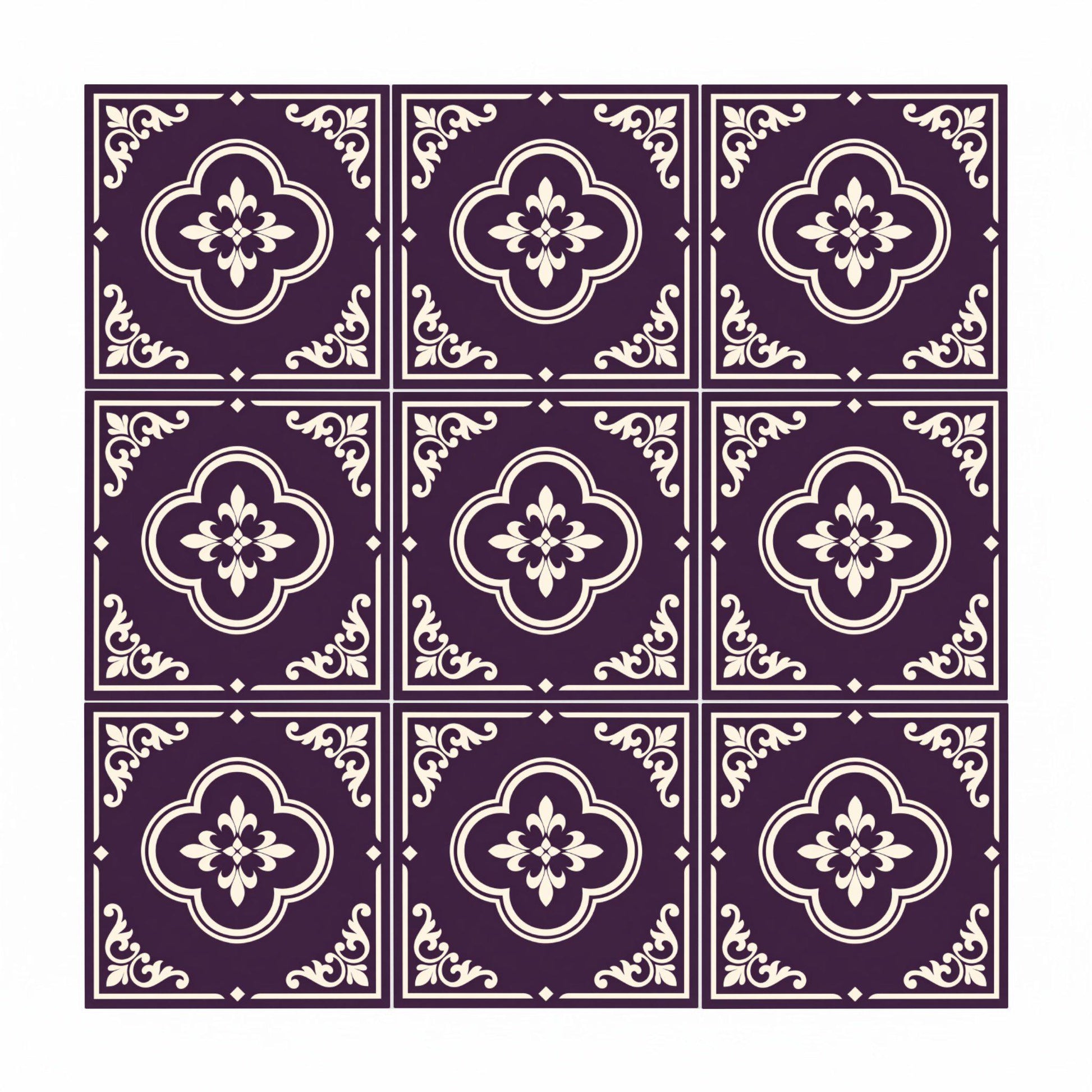 Azulejo Aubergine Purple ornamental