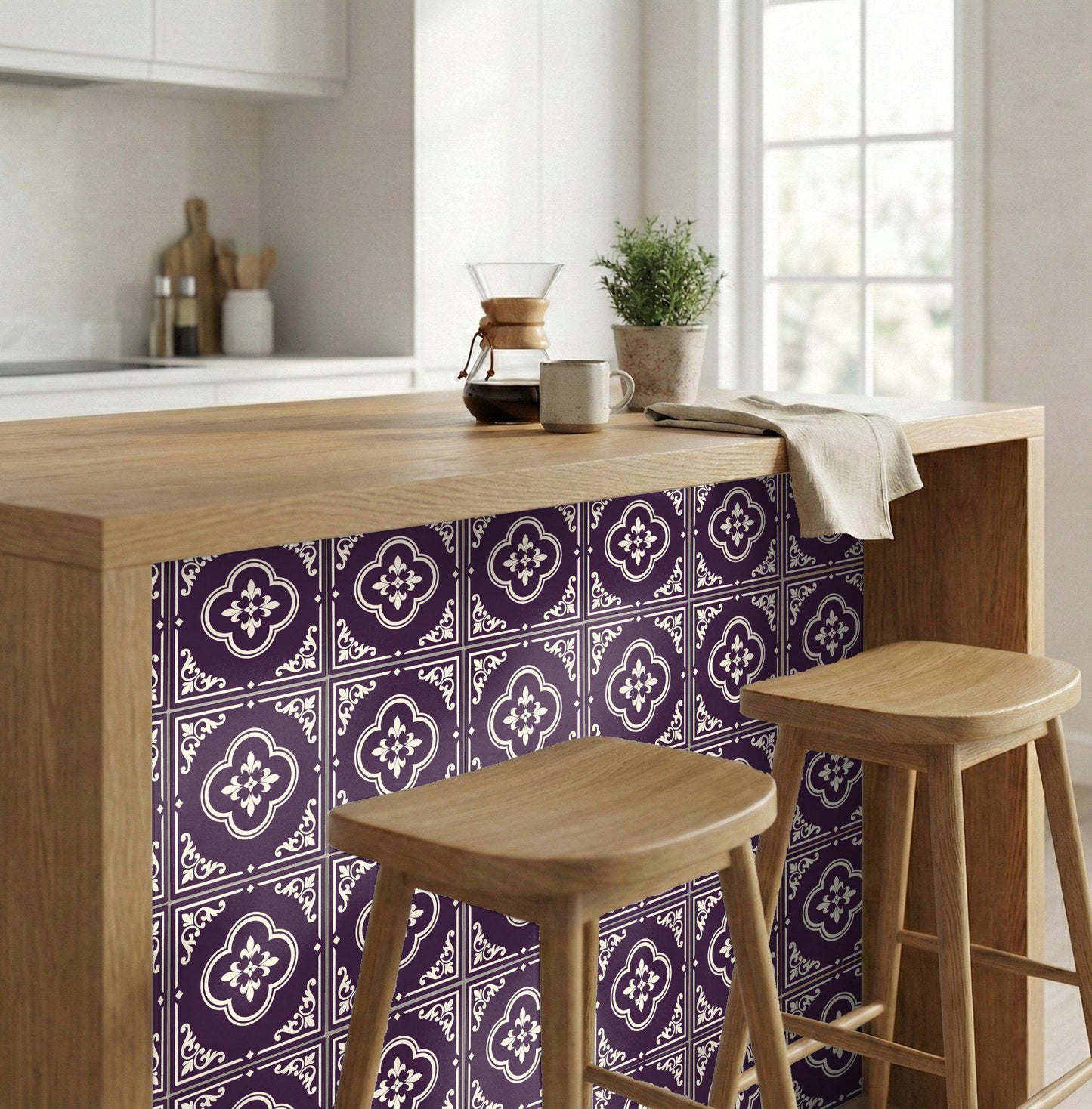 Azulejo Aubergine Purple ornamental