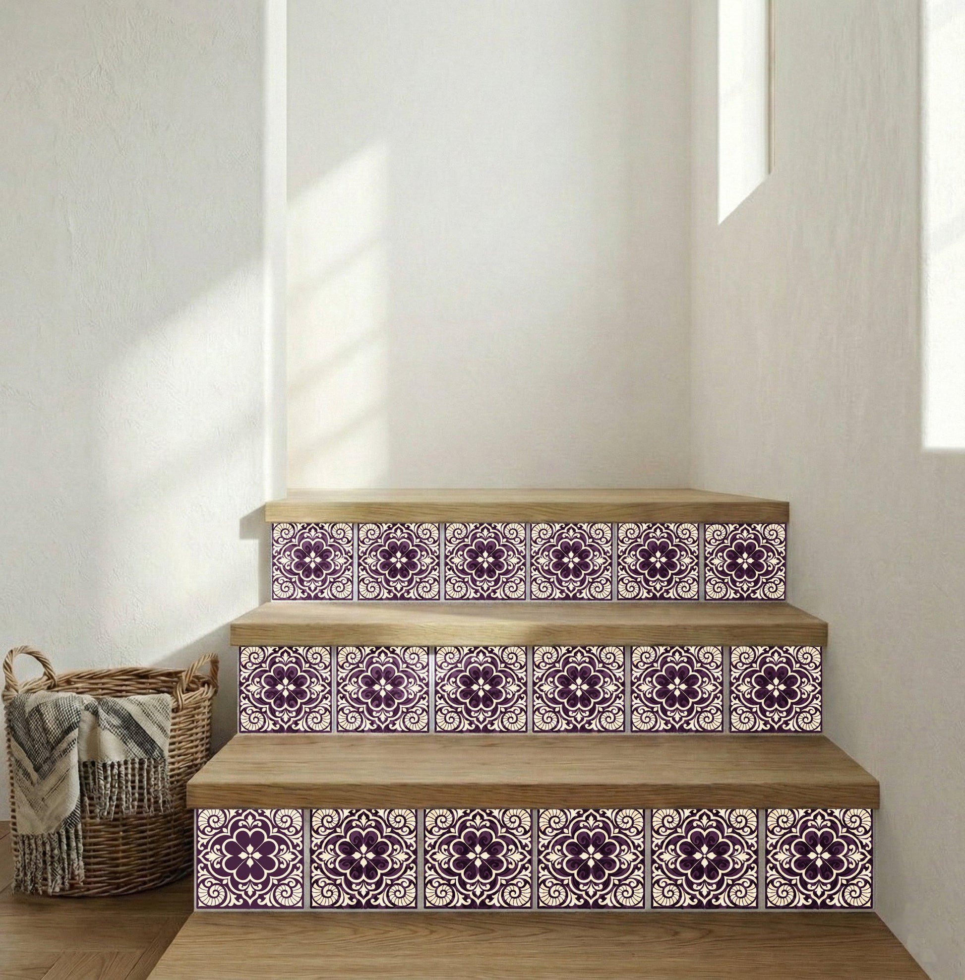 Burgundy Romantic Opera Mural — Contemporary Geometric Décor Ceramic Tile