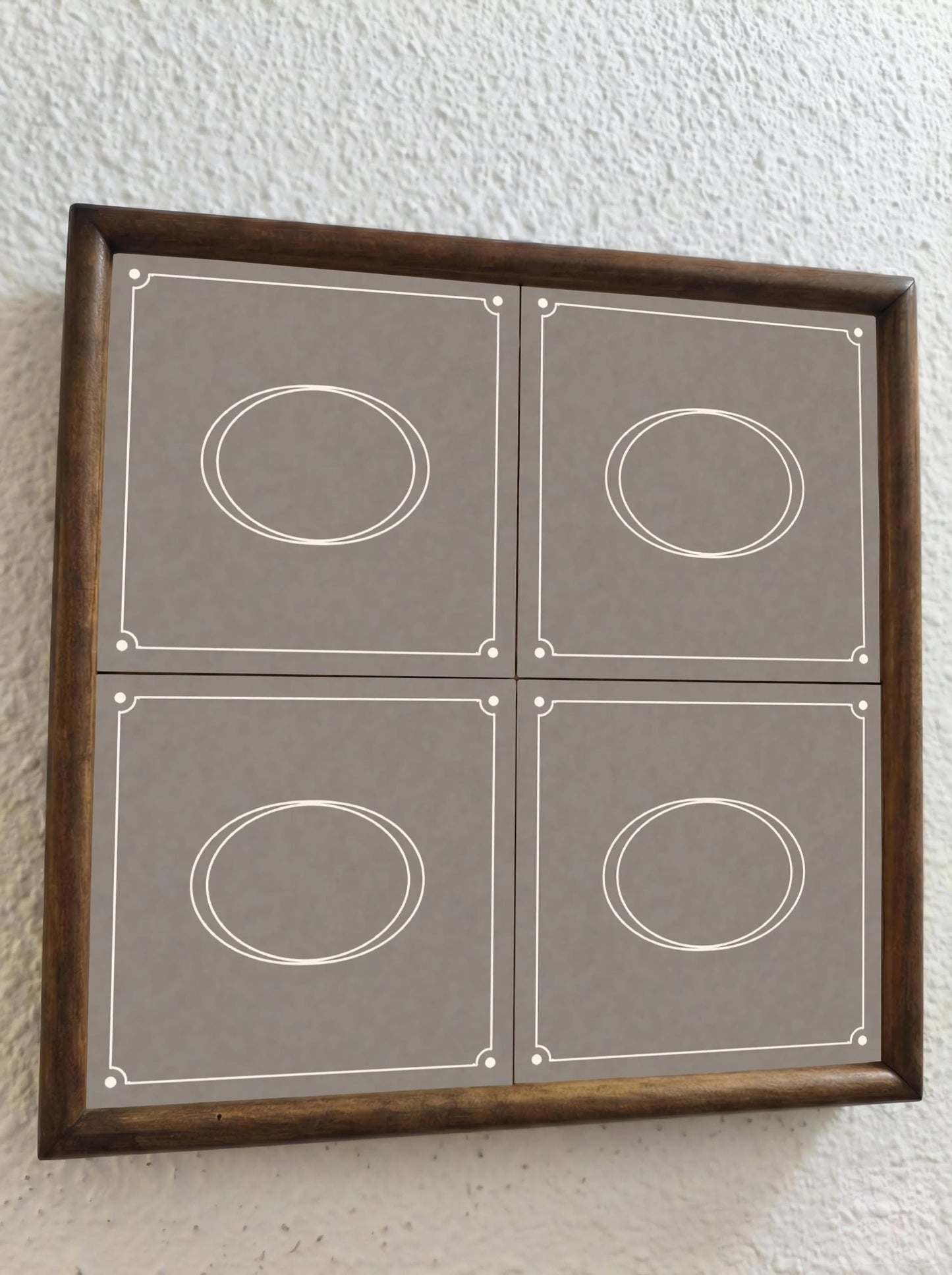 Taupe Architectural Frame · Ceramic Wall Tile — Classic Decorative Pattern