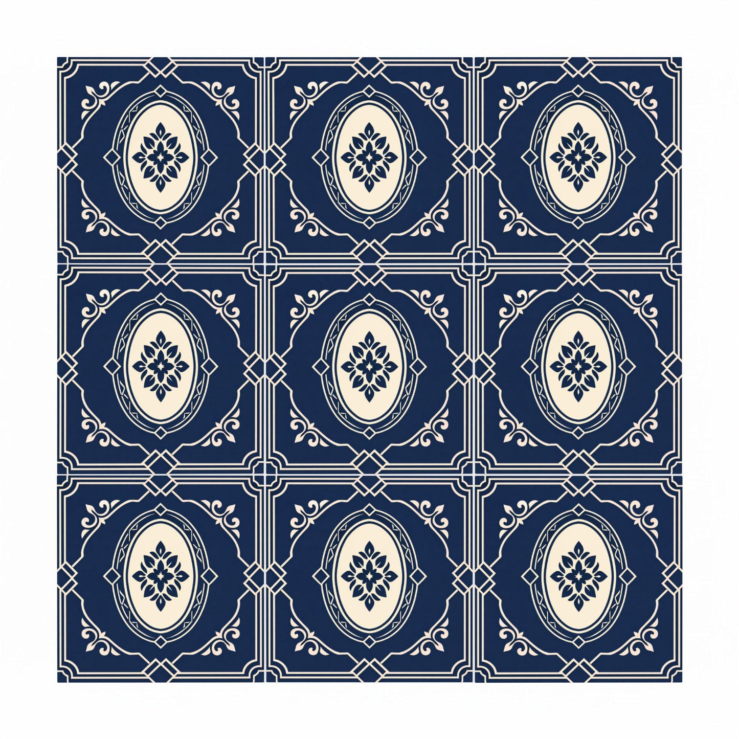Bratislava Royal Blue — Geometric Pattern Decorative Tile