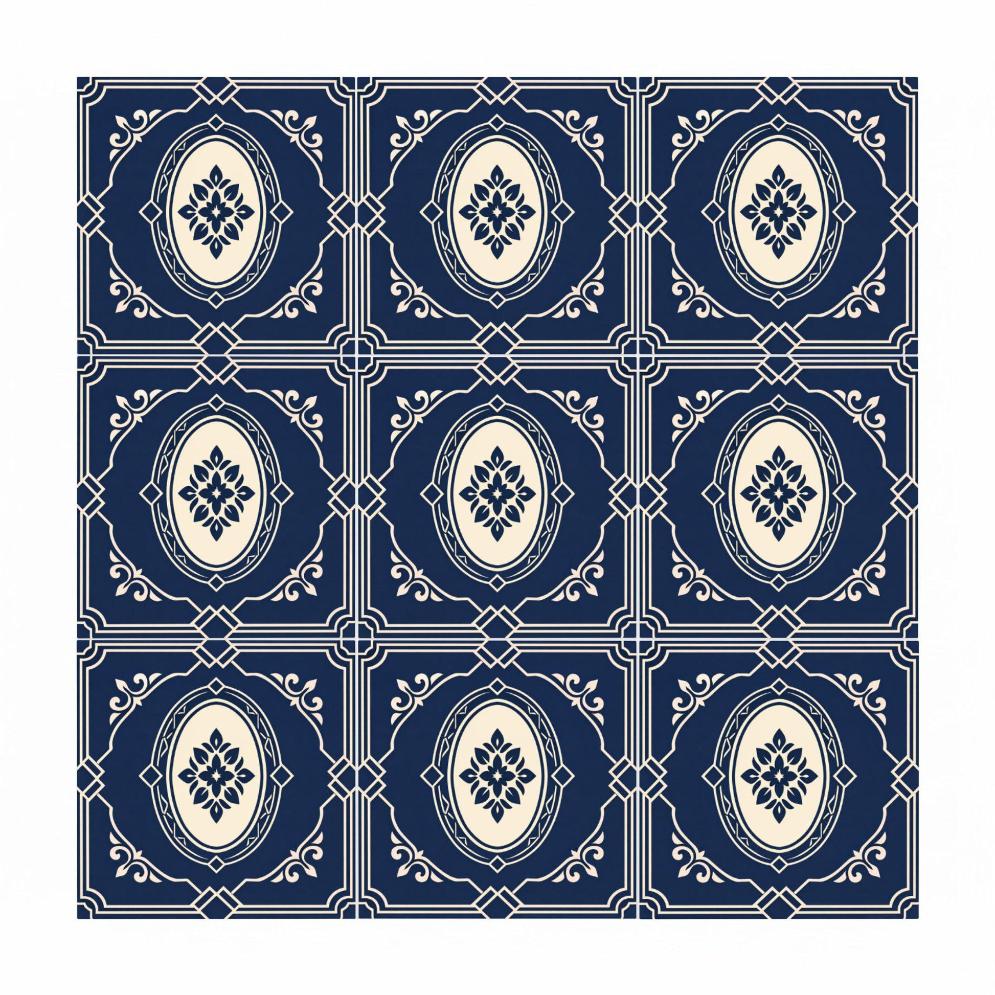 Bratislava Royal Blue — Geometric Pattern Decorative Tile