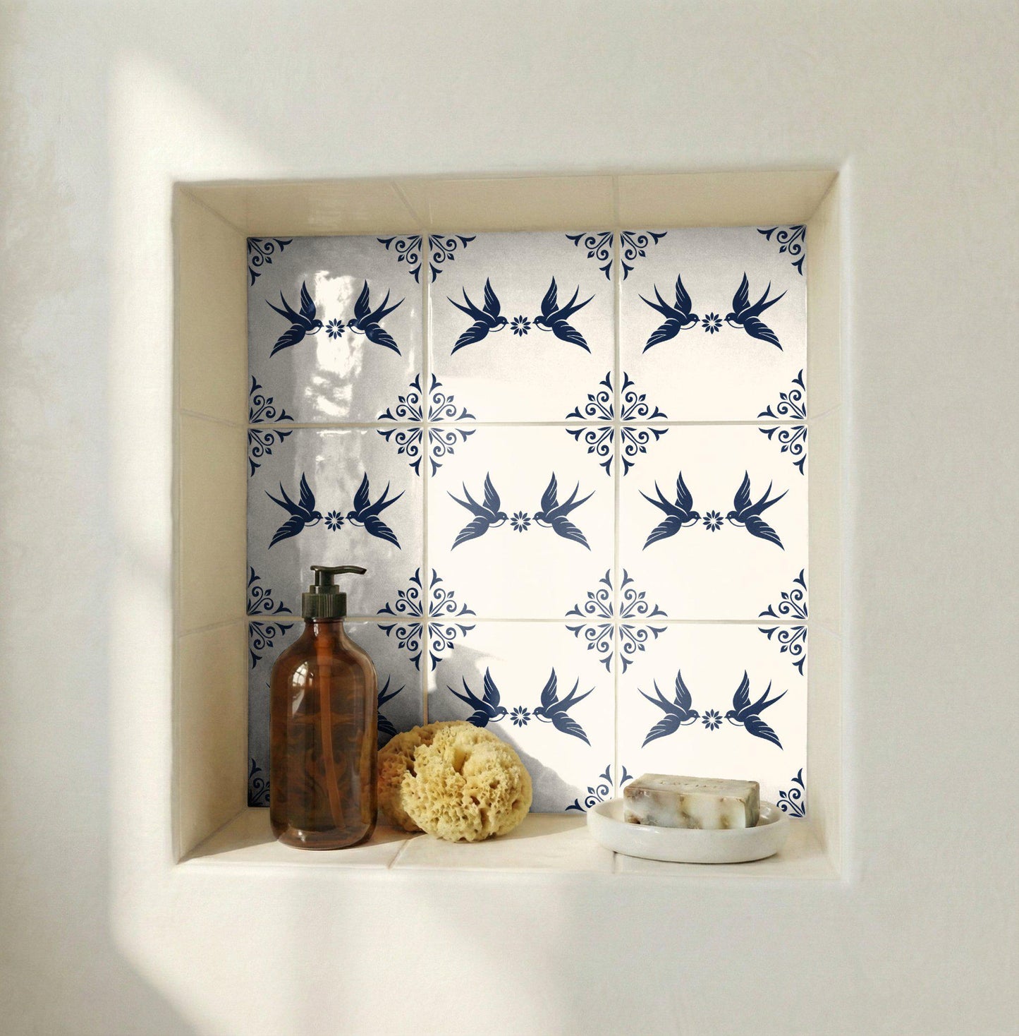 Odessa Bleu Hirondelle · Carreau Mural — Décor Côtier Méditerranéen