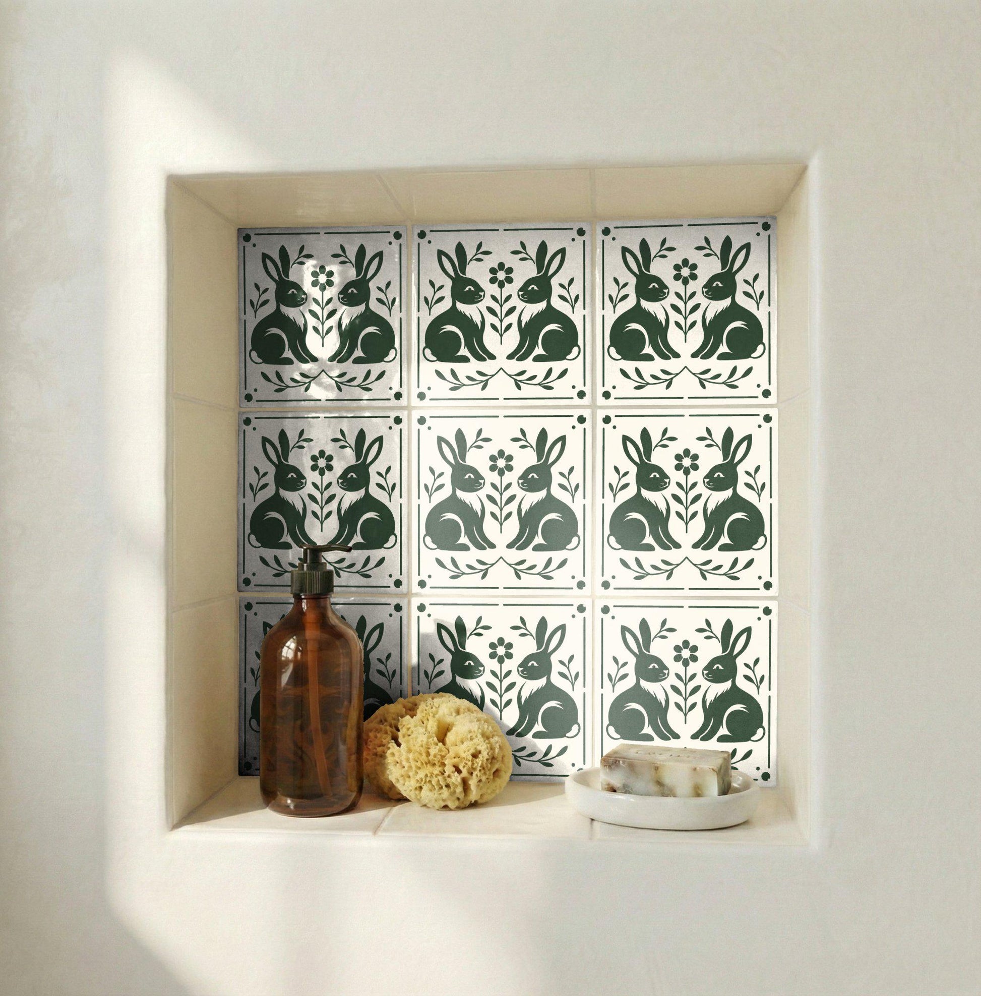 Salzburg Rabbit · Carreau Mural — Ornement Style Vintage